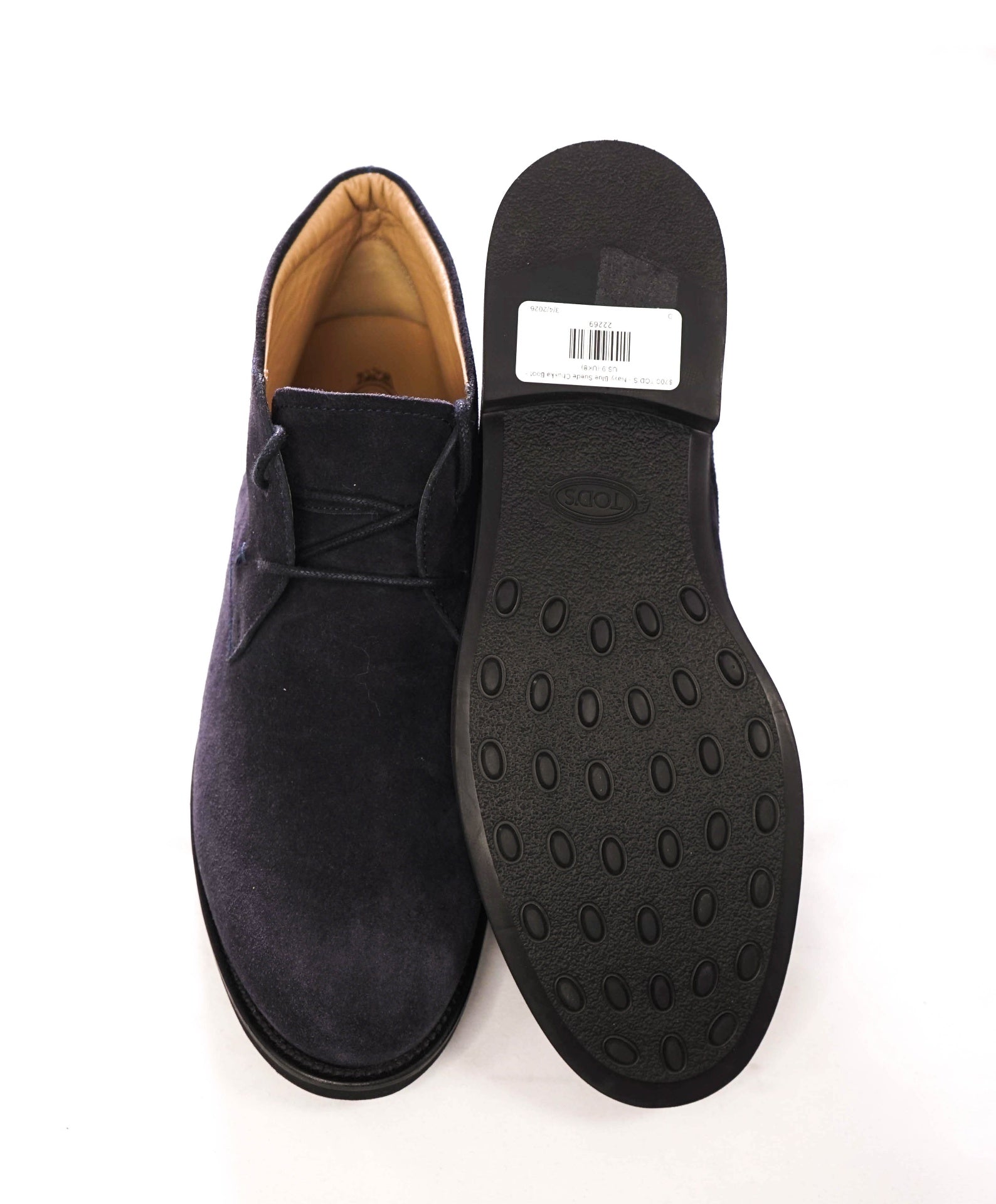 $700 TOD'S - Navy Blue Suede Chukka Boot - US 9 (UK8)