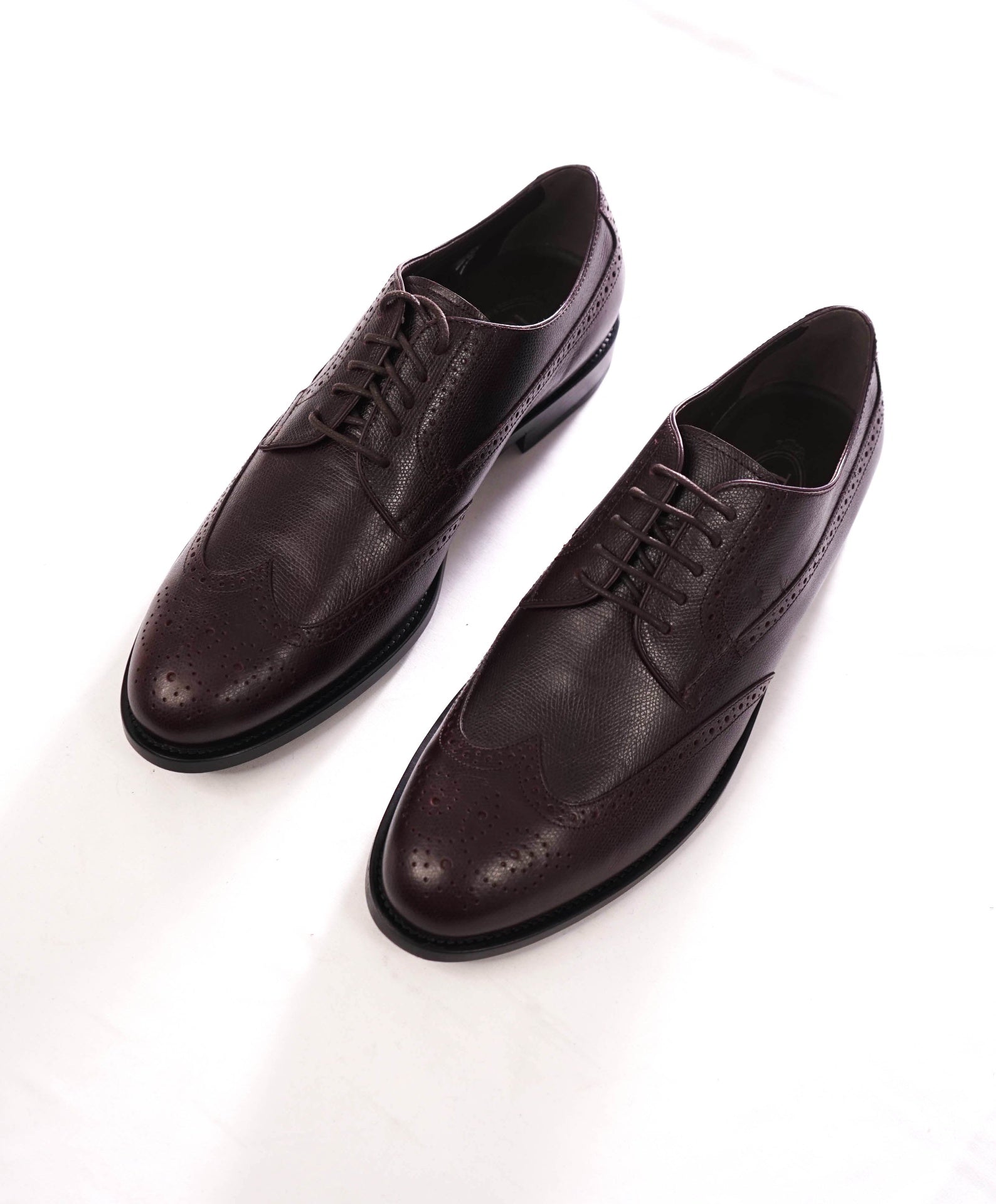 $1,295 TOD'S - Cherry Brown Pebble Leather Derby - US 10.5 (9.5UK)