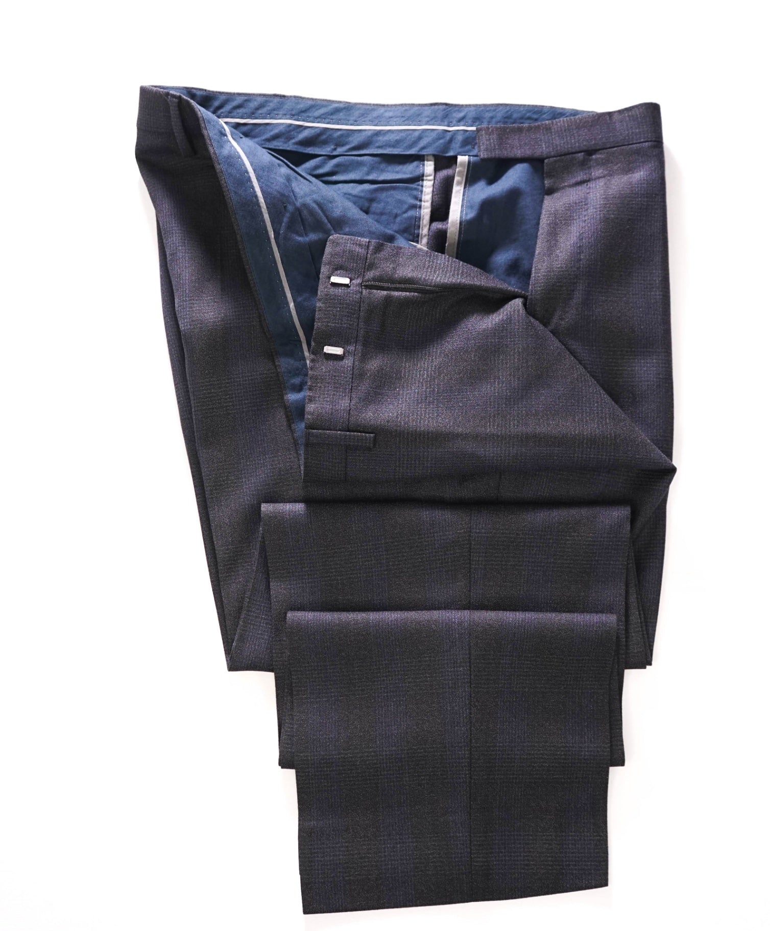 $295 HUGO BOSS - Dark Gray Plaid Wool Pants - 40W