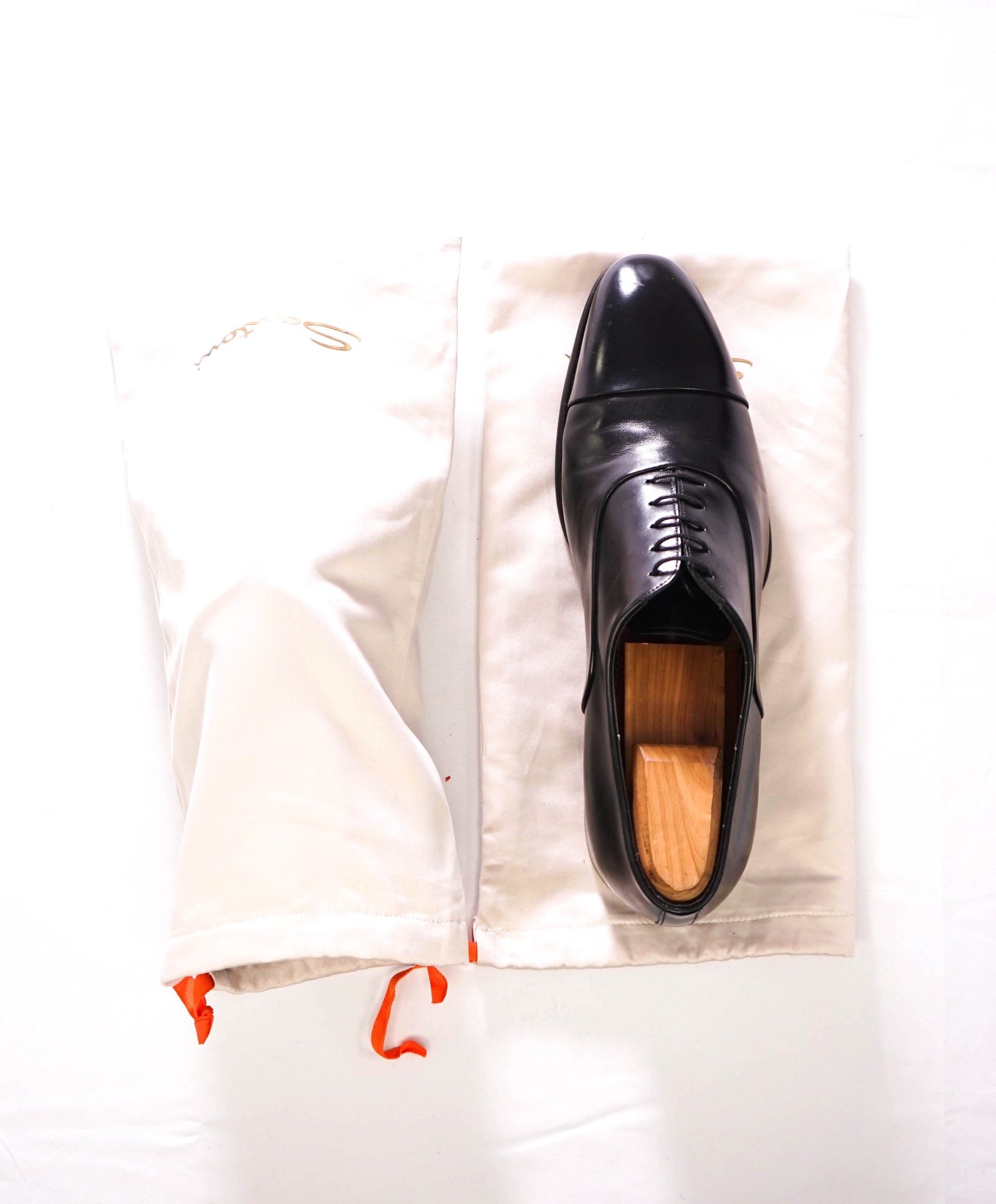 $1,350 SANTONI - "Isaac" Black GOODYEAR Oxfords - US 13 (UK12)