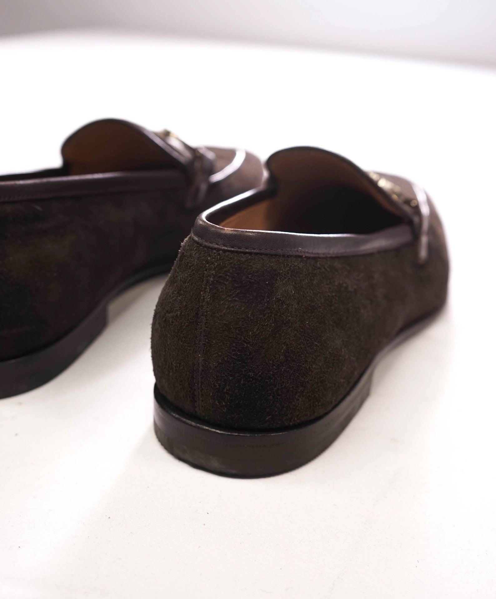 $850 FERRAGAMO - Brown Suede Loafers - 9.5 D