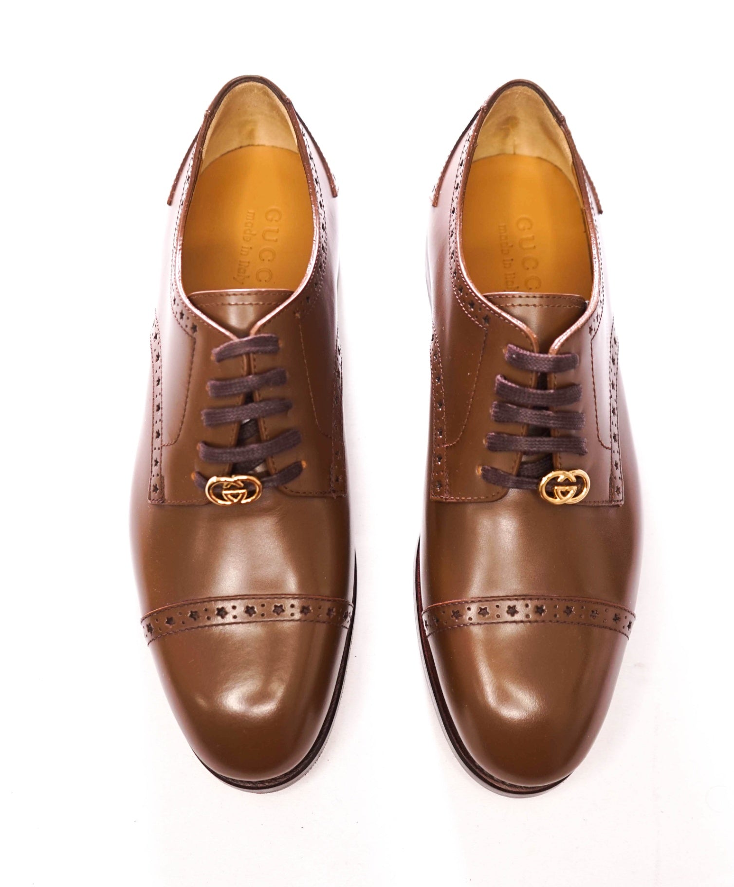 $1,200 GUCCI - Brown Goodyear Leather Derby - 7.5 US (7G)