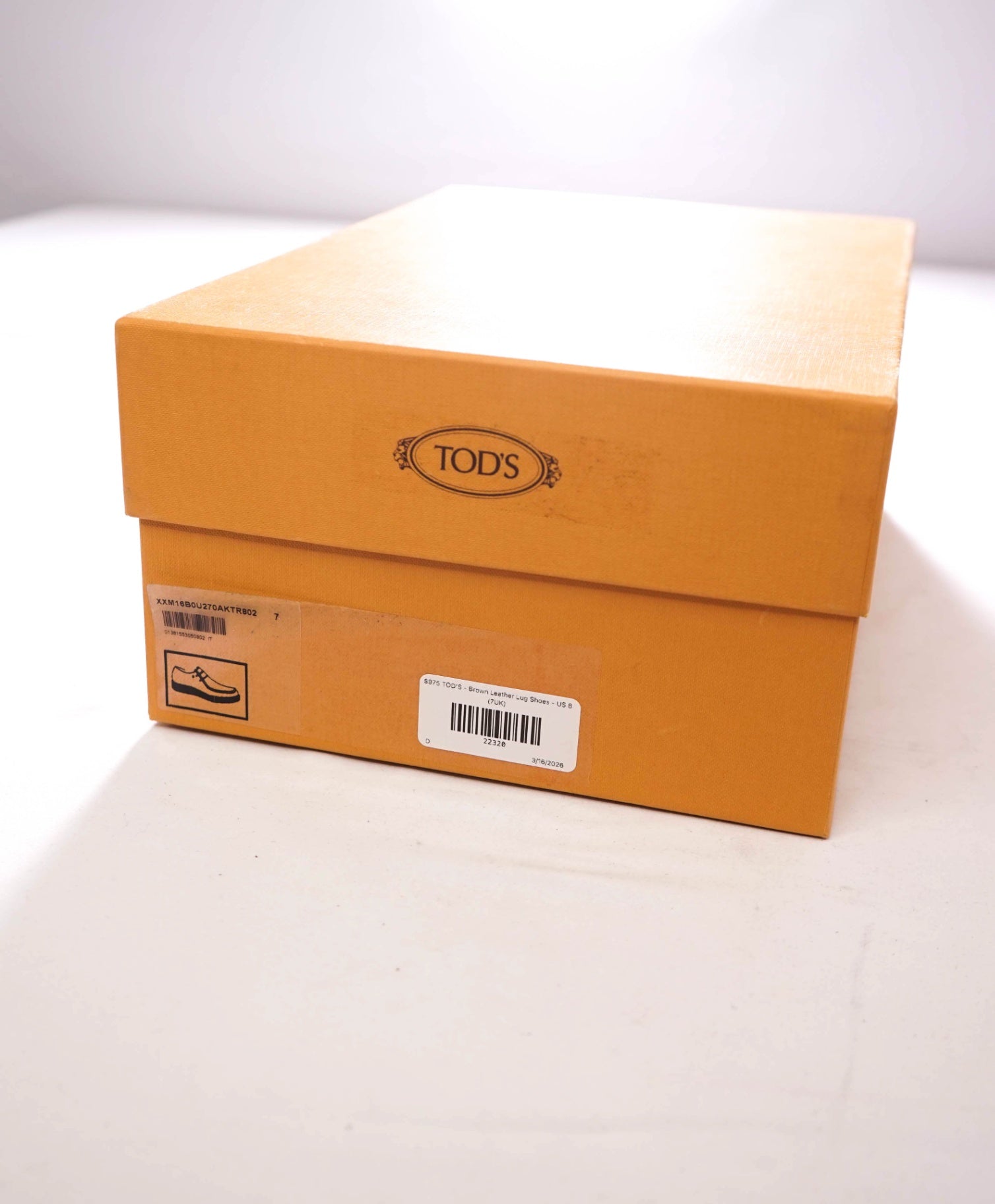 $975 TOD'S - Hand Patina Brown Leather Lug Shoes - US 8 (7UK)