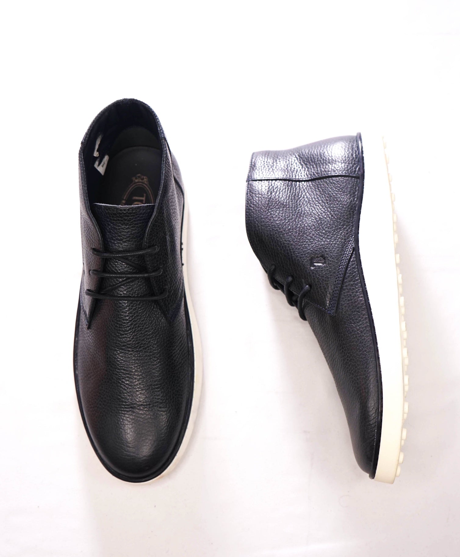 $595 TOD'S - Navy Blue Pebble Leather Chukka Boot - US 8 (7UK)