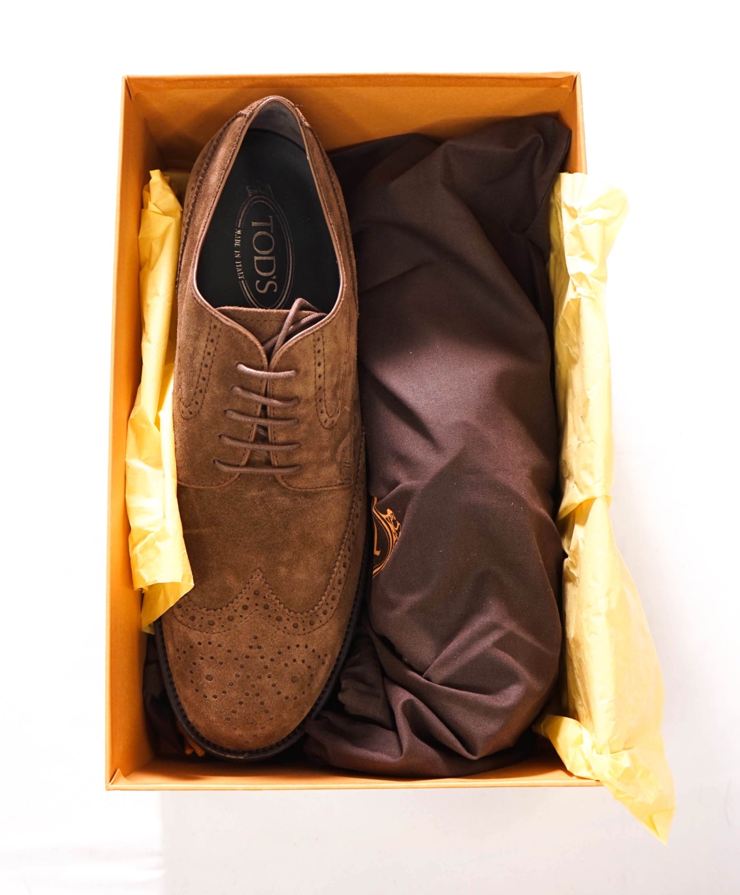 $875 TOD'S - Brown Suede Wingtip Derby - US 10.5 (9.5UK)
