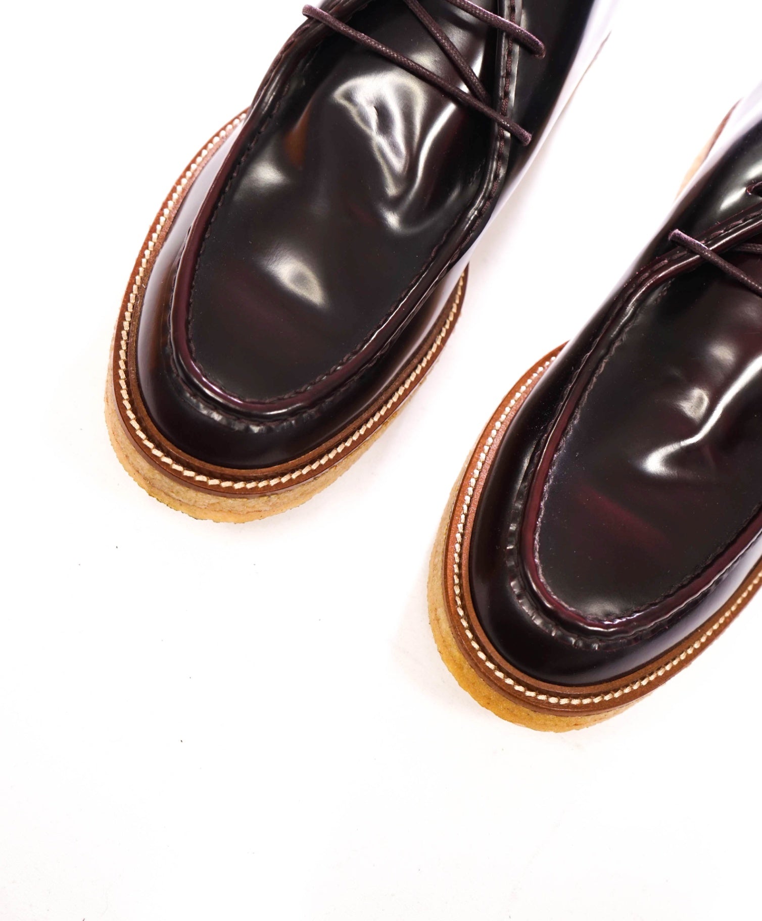 $975 TOD'S - Hand Patina Brown Leather Lug Shoes - US 8 (7UK)