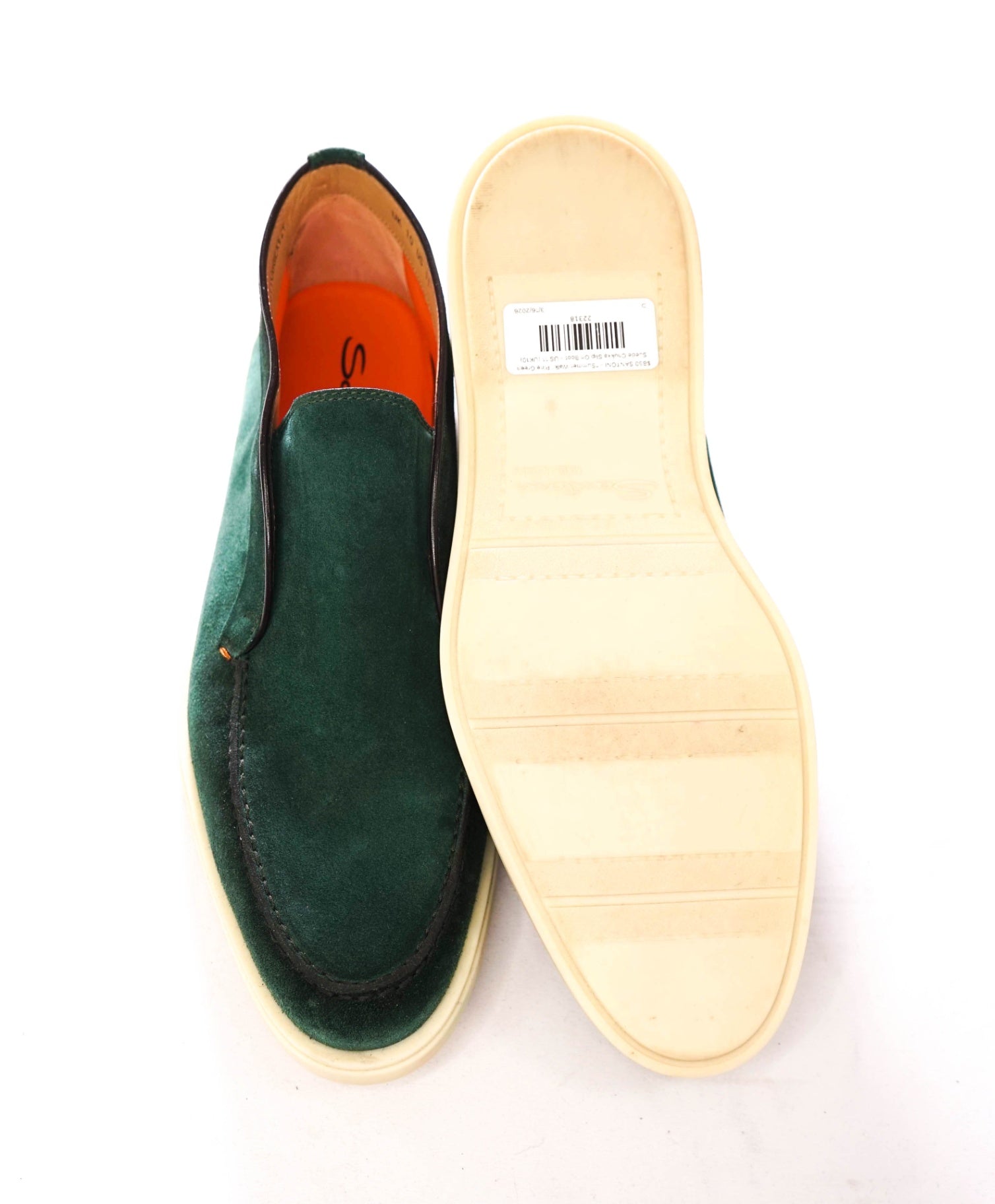 $850 SANTONI - "Summer Walk" Green Suede Chukka Boot - US 11 (UK10)