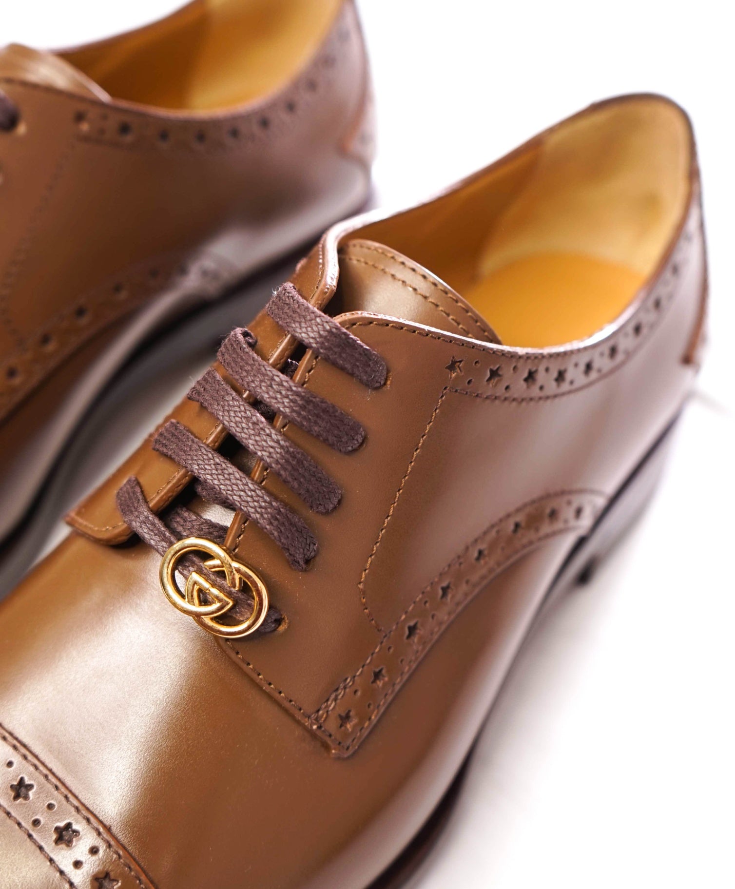 $1,200 GUCCI - Brown Goodyear Leather Derby - 7.5 US (7G)