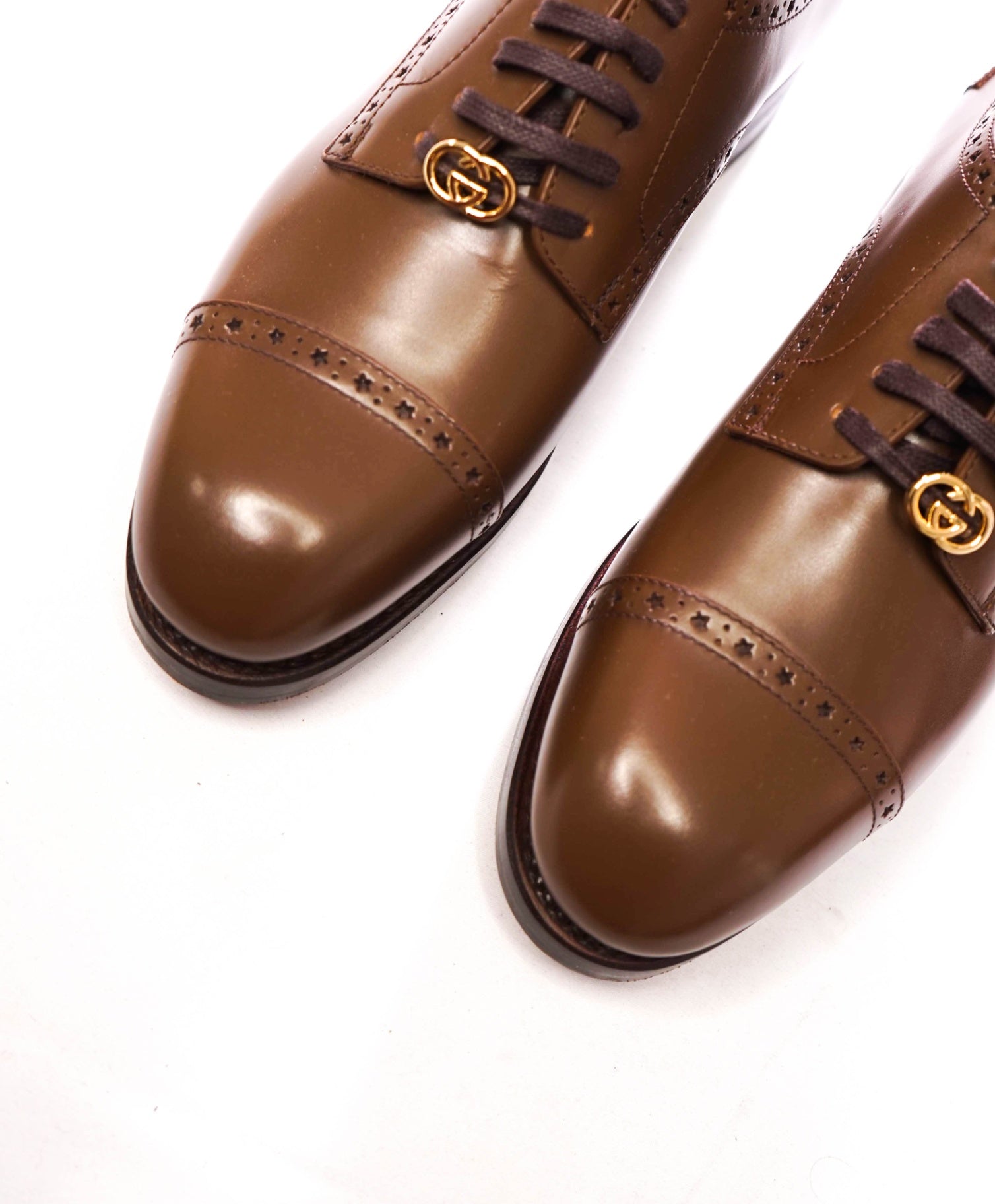 $1,200 GUCCI - Brown Goodyear Leather Derby - 7.5 US (7G)