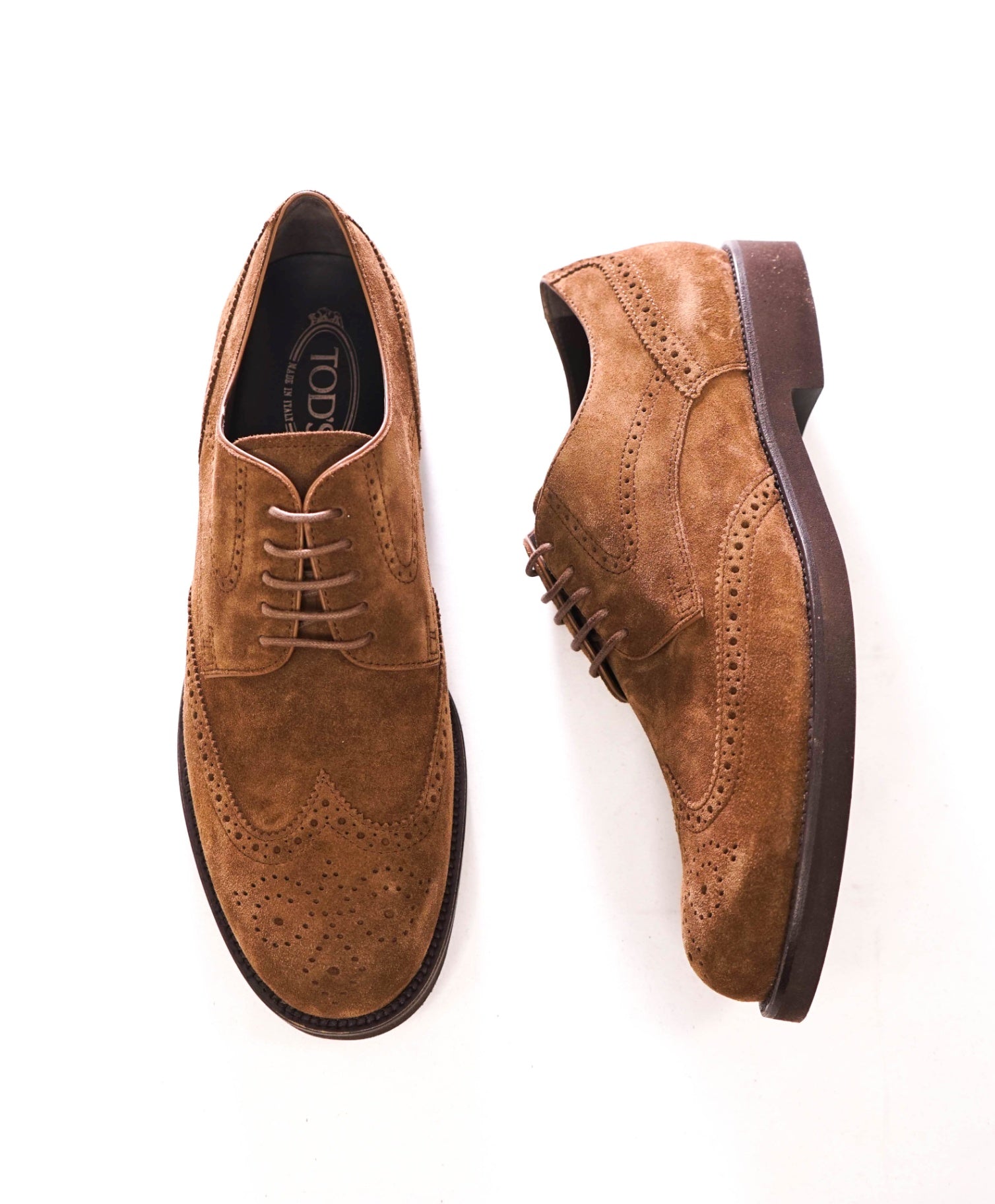 $875 TOD'S - Brown Suede Wingtip Derby - US 10.5 (9.5UK)