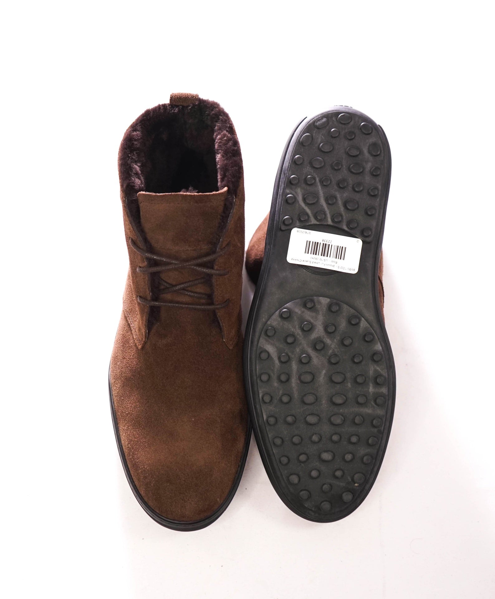 $595 TOD'S - Brown SHEARLING Suede Chukka Boot - US 10 (9UK)