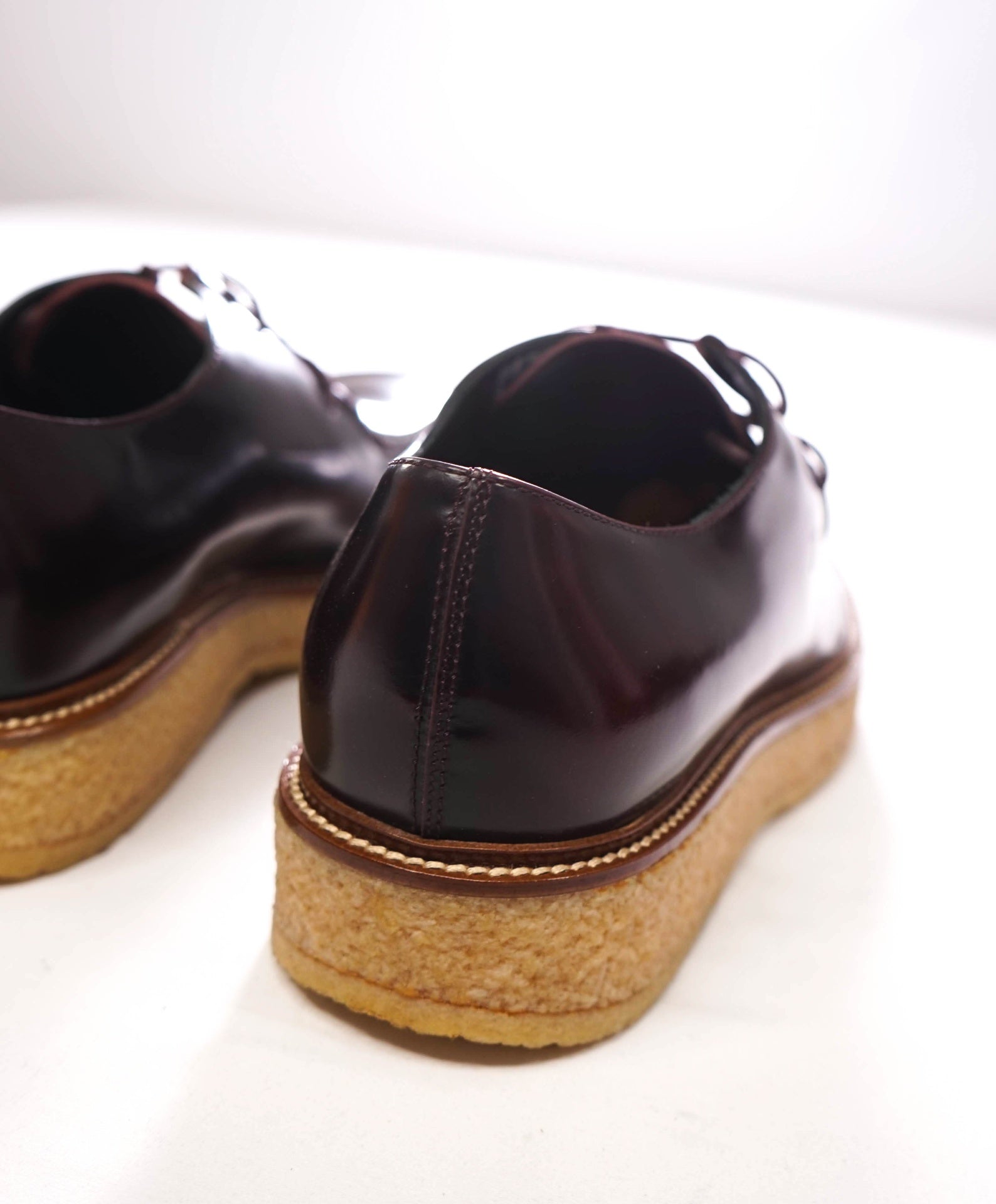 $975 TOD'S - Hand Patina Brown Leather Lug Shoes - US 8 (7UK)