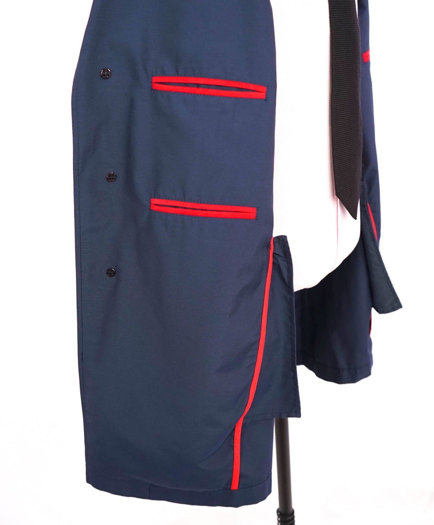$2,495 ISAIA - Solid Navy Blue Raincoat Trench Jacket - 46R