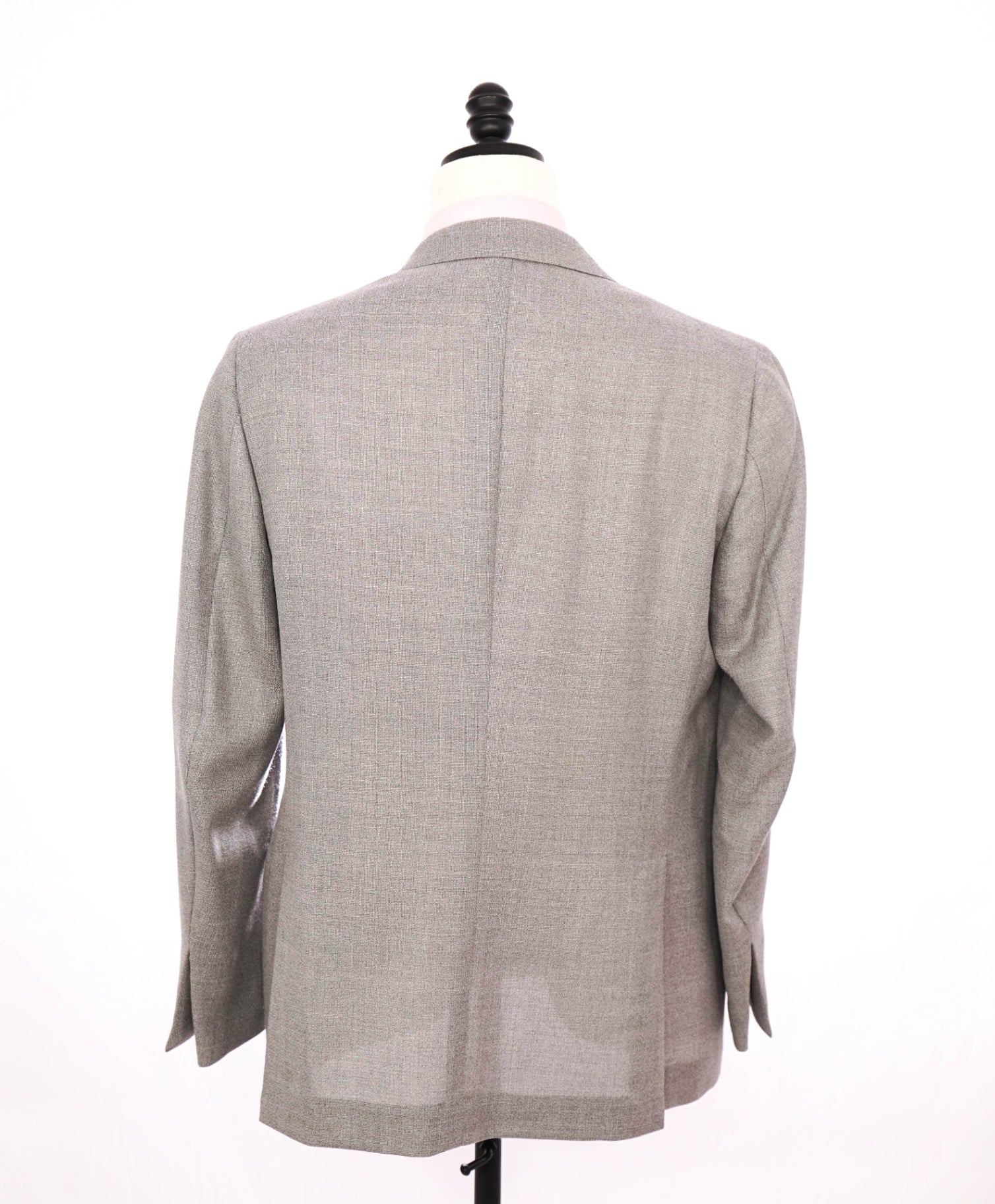 $3,295 ISAIA - Light Gray Textured Wool Royal Weave Blazer - 42R