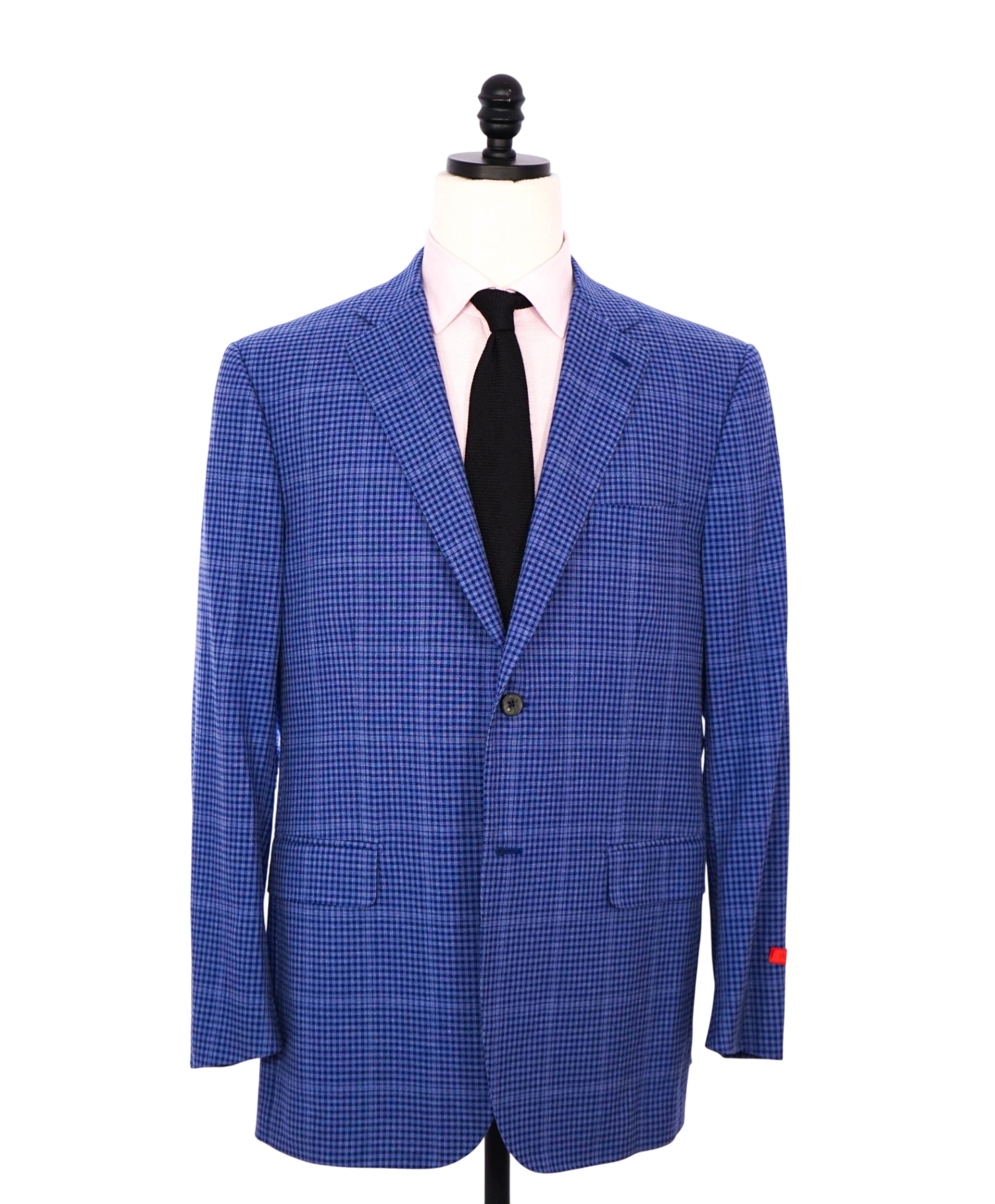 $4,695 ISAIA - Blue Gingham Cashmere/Wool/Cotton Blazer - 46R