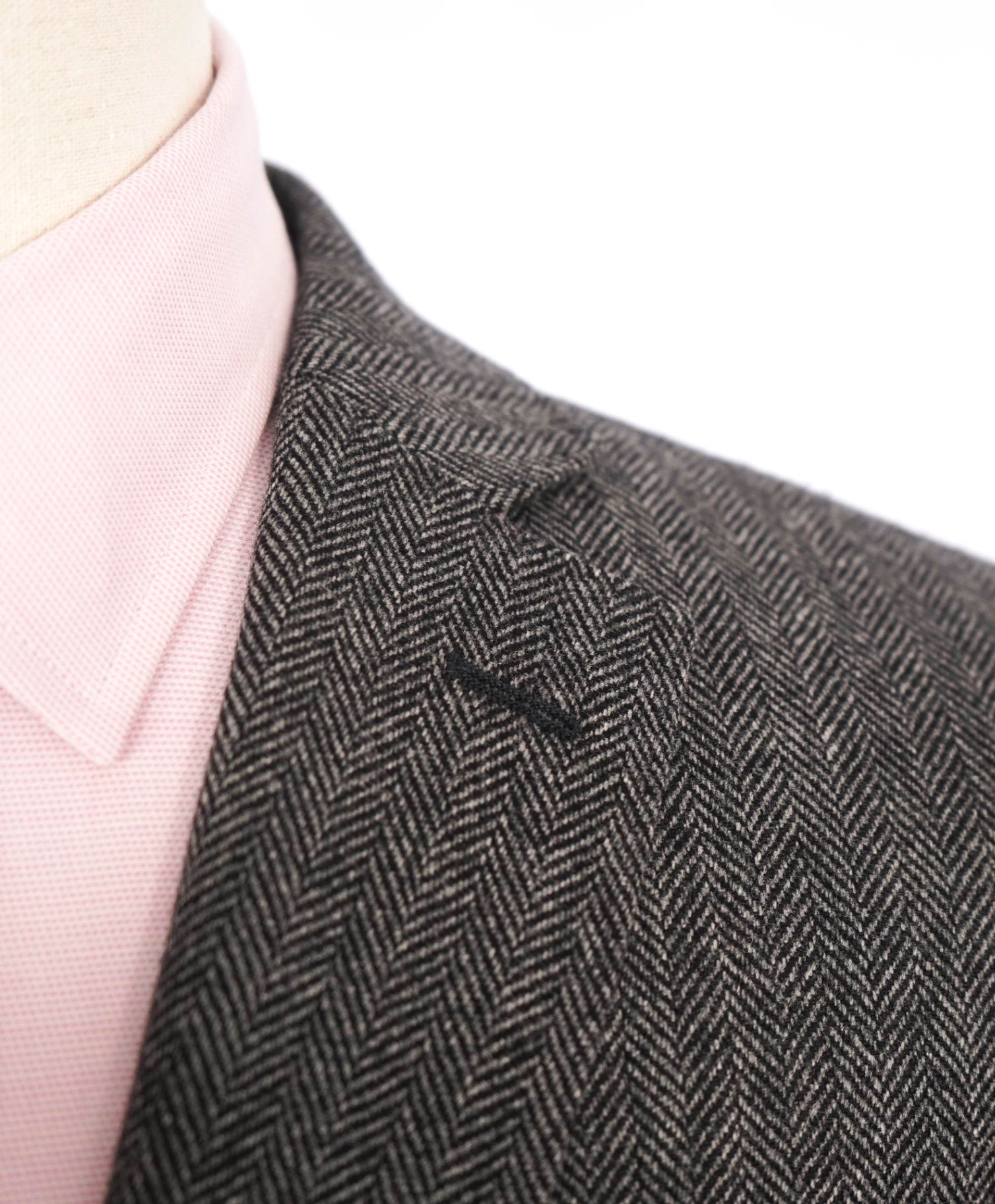 $1,295 SAKS 5TH AVE - Dark Gray Herringbone Cashmere Blazer - 44R