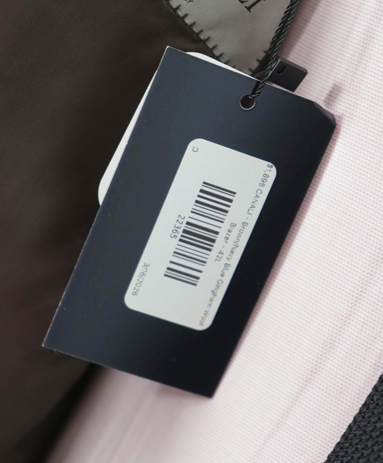 $1,895 CANALI - Brown/Navy Blue Gingham Wool Blazer - 42L