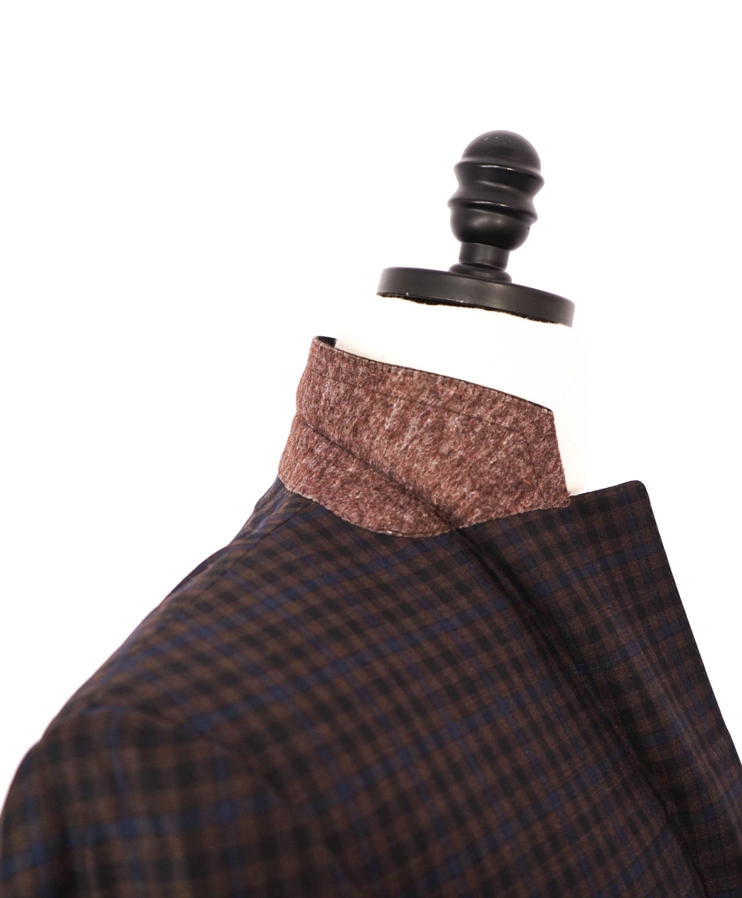 $1,895 CANALI - Brown/Navy Blue Gingham Wool Blazer - 42L