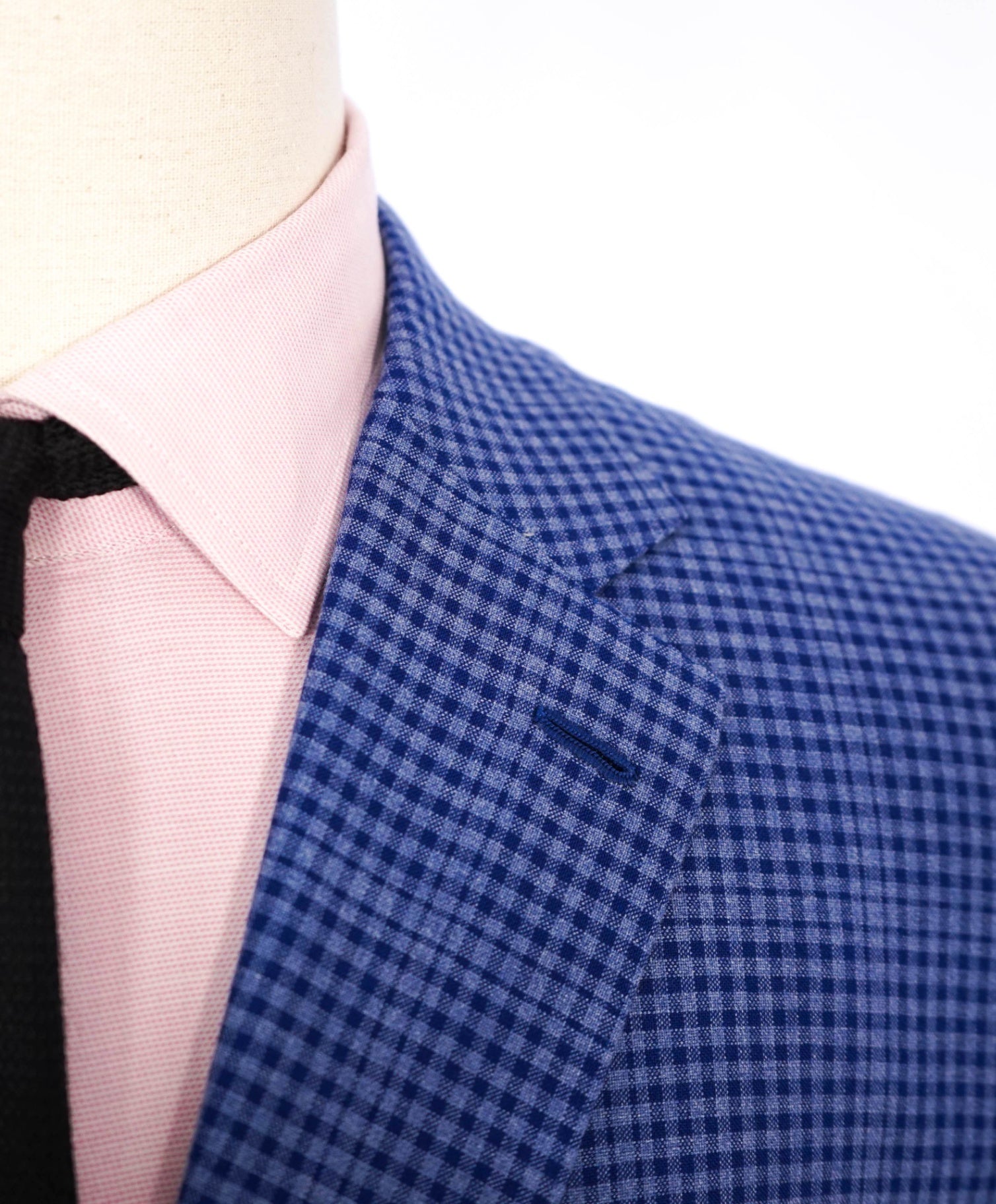 $4,695 ISAIA - Blue Gingham Cashmere/Wool/Cotton Blazer - 46R