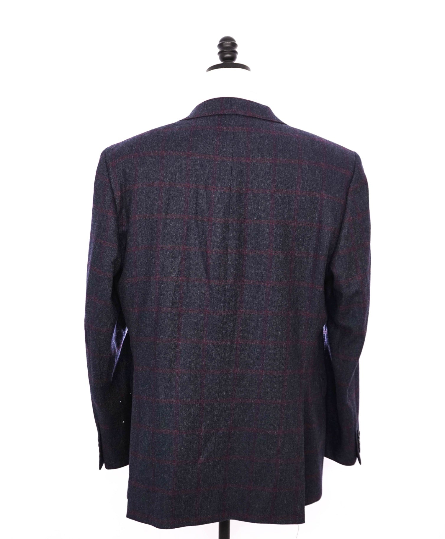 $1,295 SAKS 5TH AVE - Navy Blue/Red Plaid Cashmere Blazer - 46L