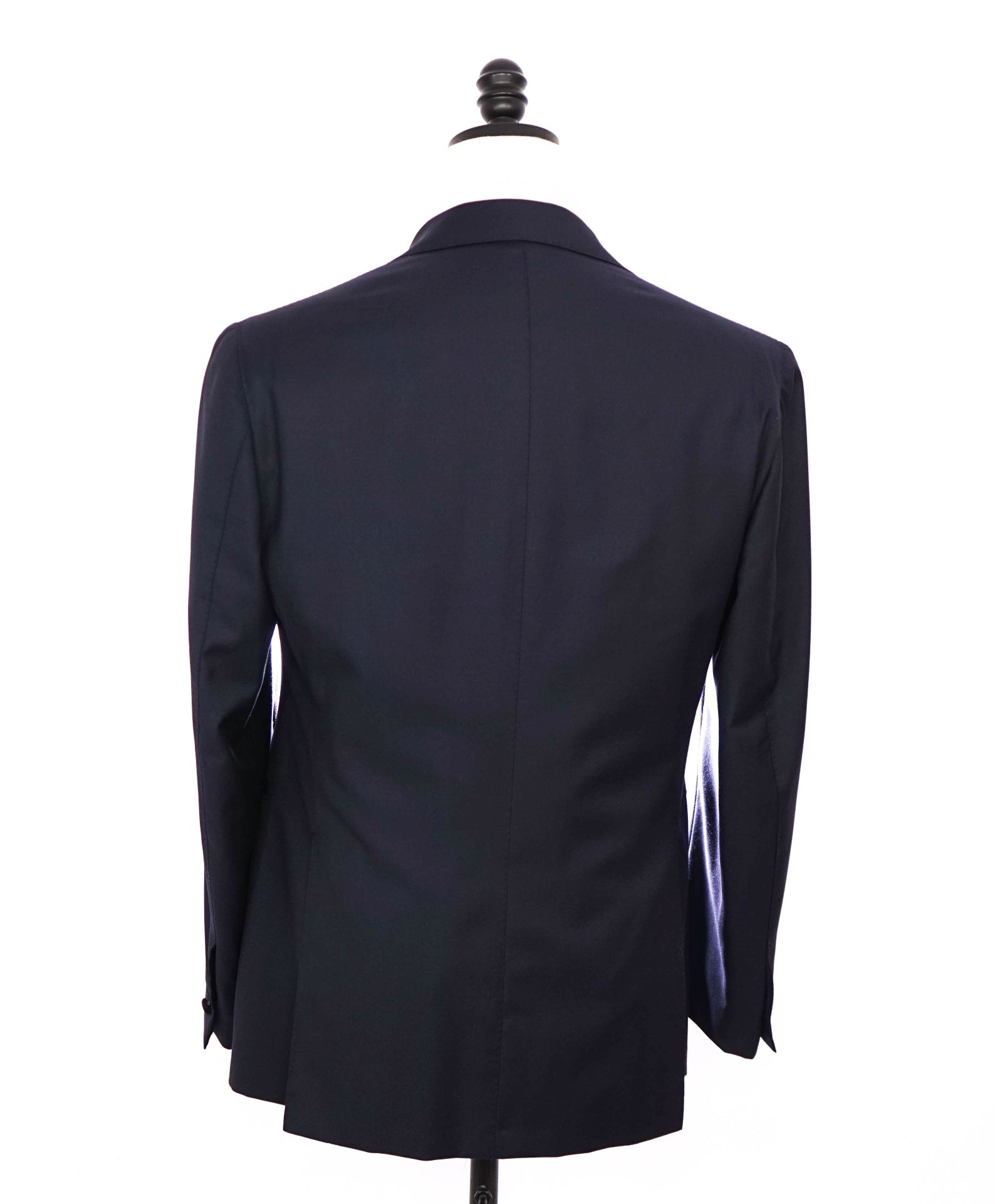 $5,000 TINCATI - Blue Canvased 150's Wool Double Breasted Tuxedo - 38R