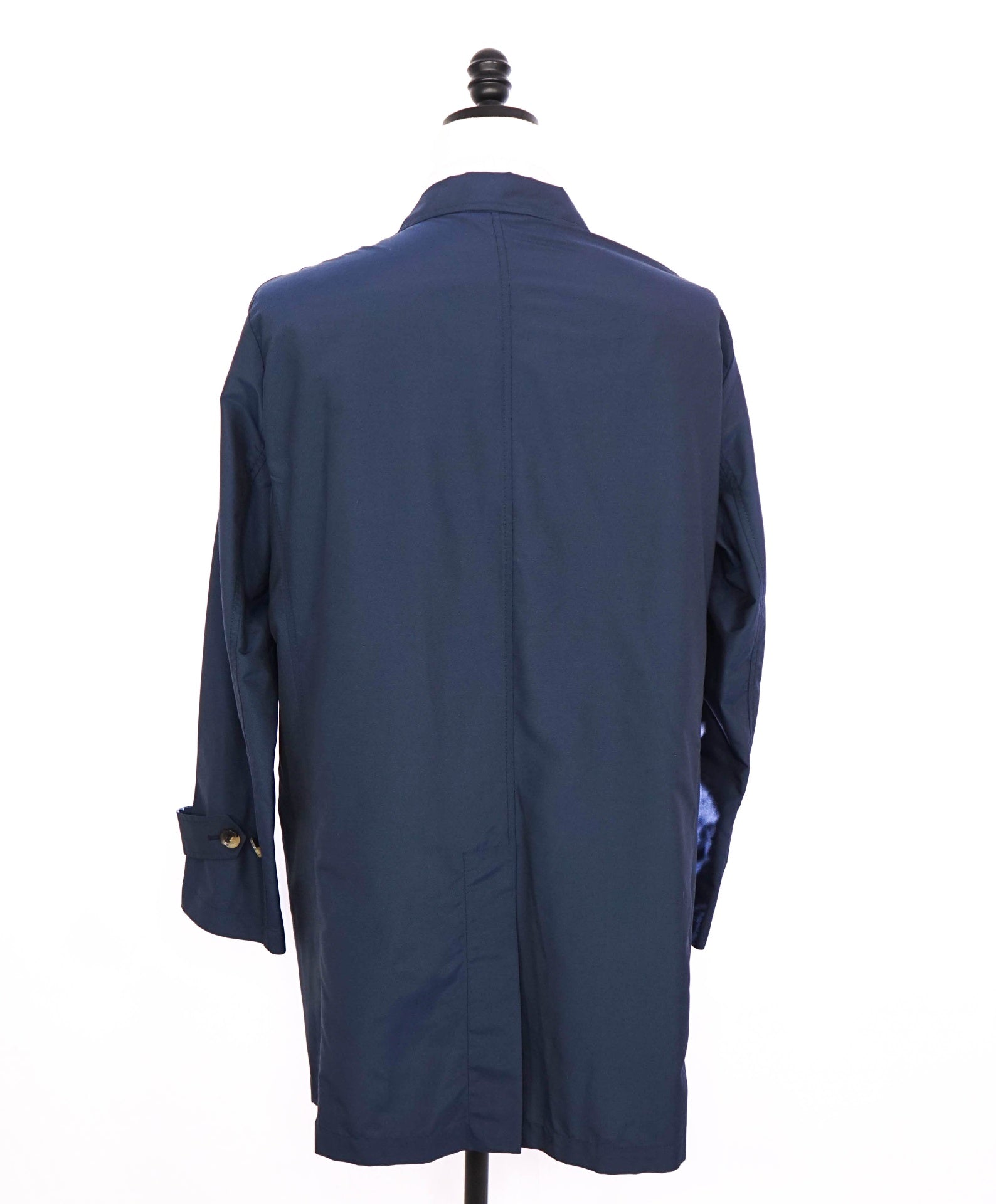 $2,495 ISAIA - Solid Navy Blue Raincoat Trench Jacket - 46R