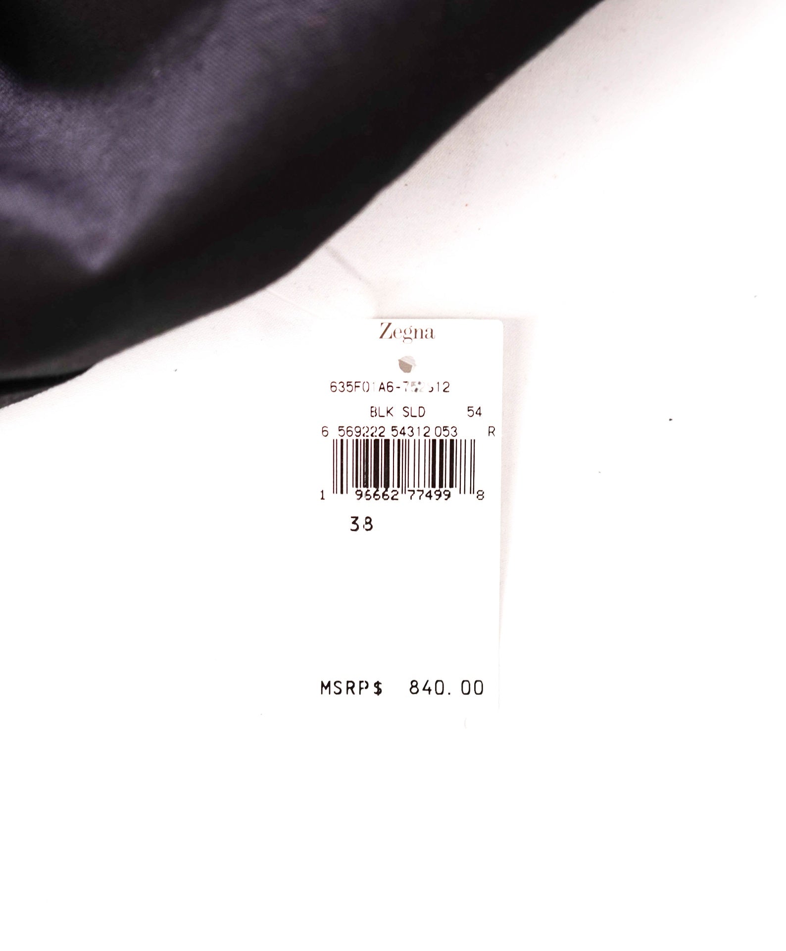$840 ZEGNA - Solid Black Wool/Mohair Tuxedo Pants - 37W