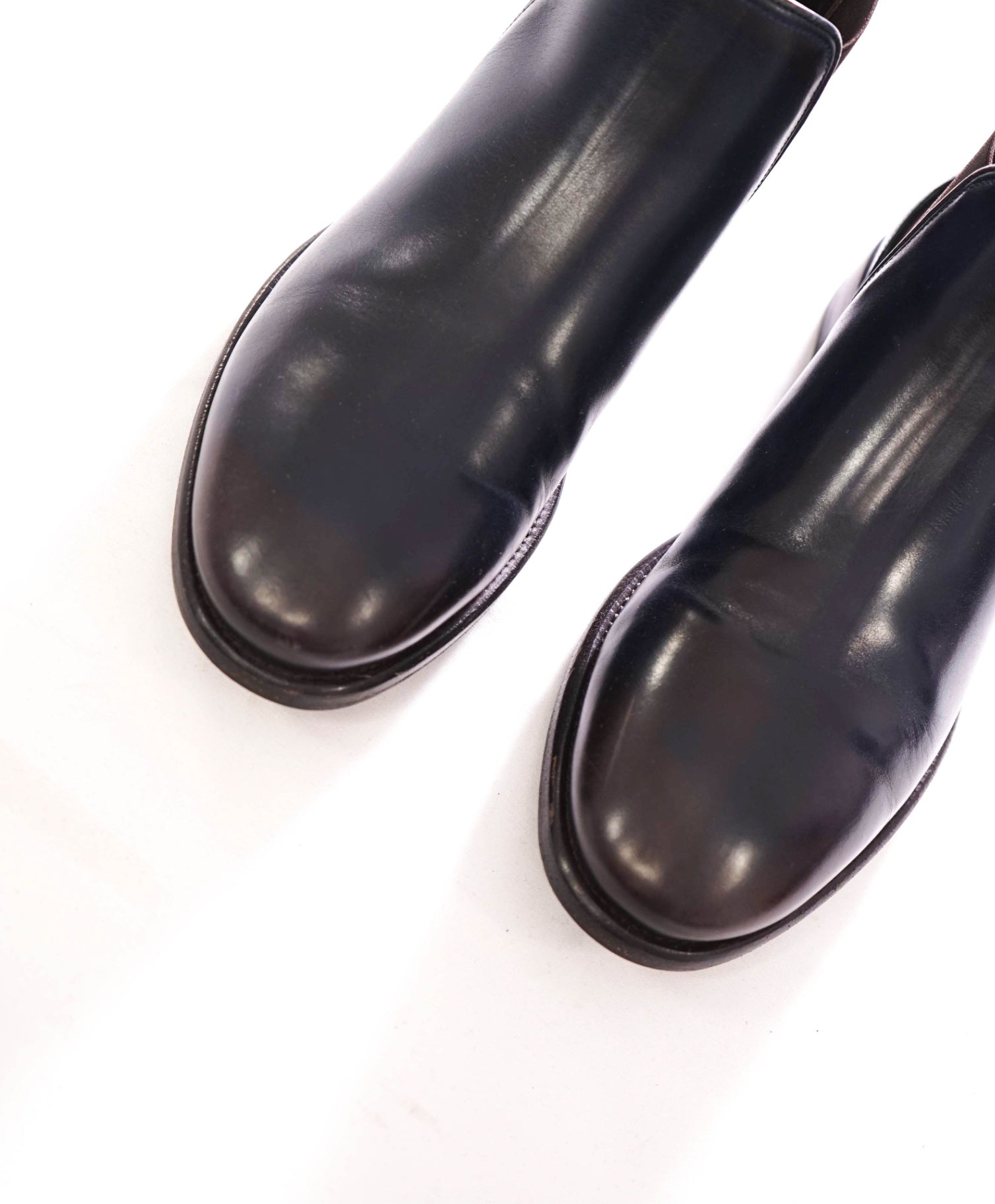 $950 FERRAGAMO - Navy Blue/Brown Ombre Ankle Boots - 7 EE