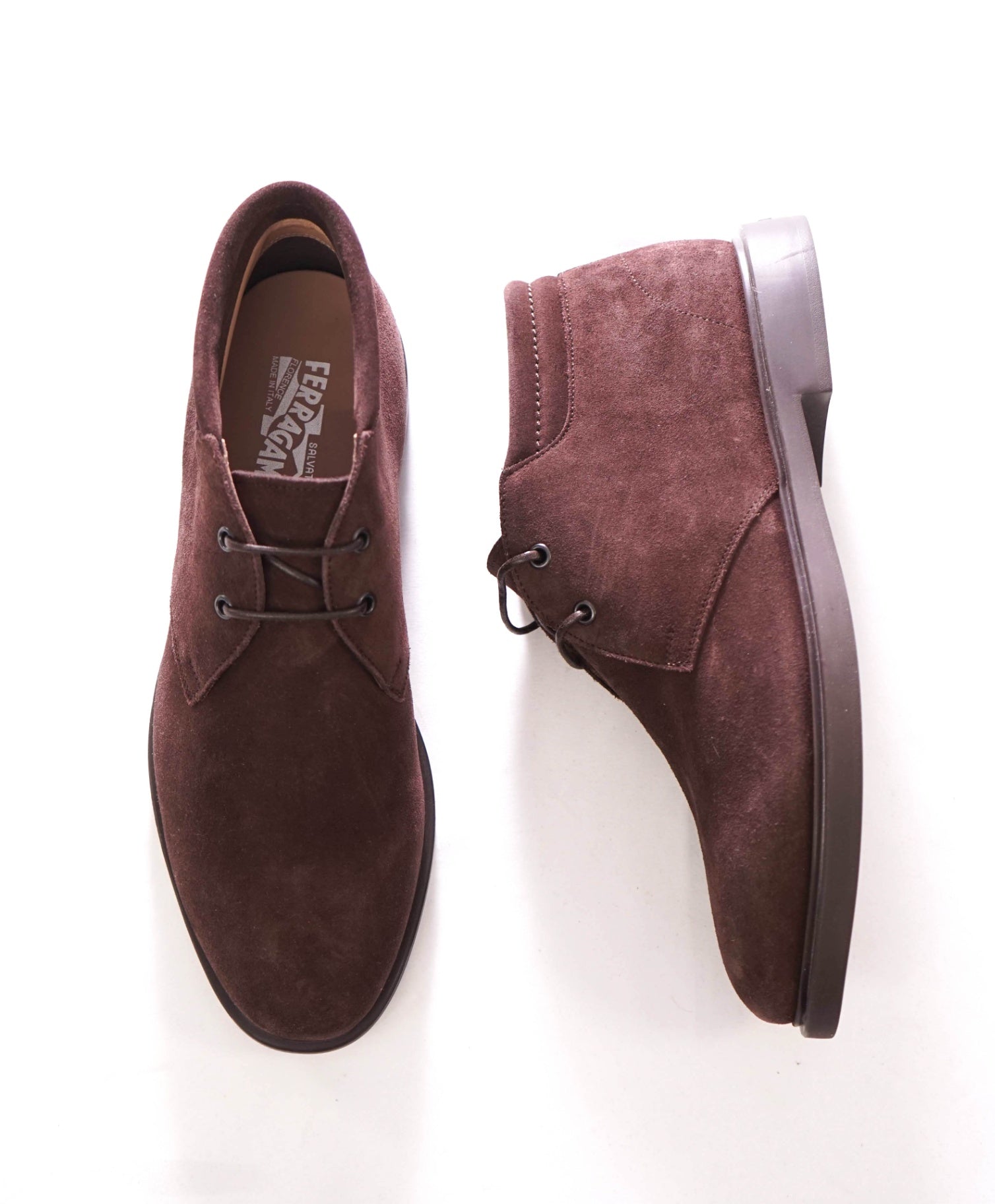 $995 FERRAGAMO - Brown Suede Chukka Boot - 10 3E