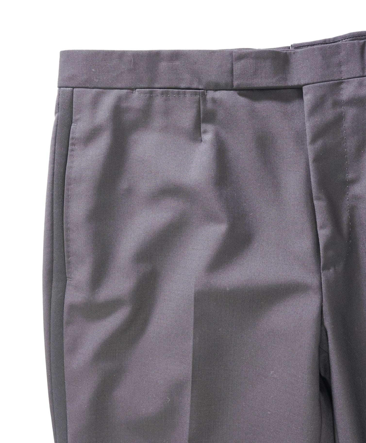 $840 ZEGNA - Solid Black Wool/Mohair Tuxedo Pants - 37W