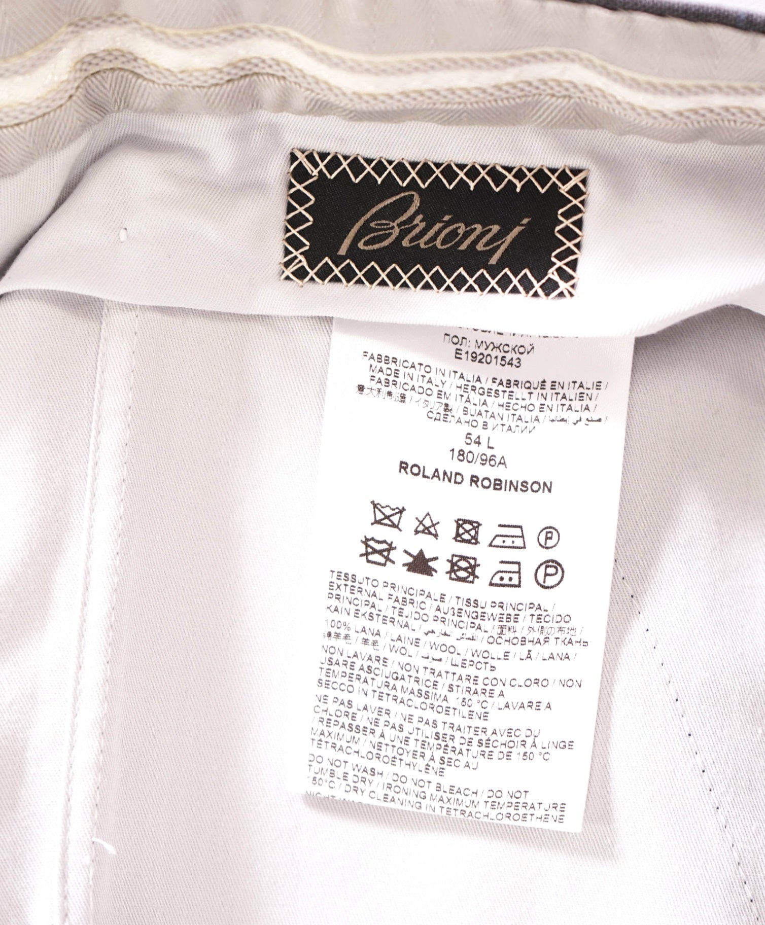 $2,450 BRIONI - Gray/Light Blue Plaid Wool "THETA" Pants - 38W