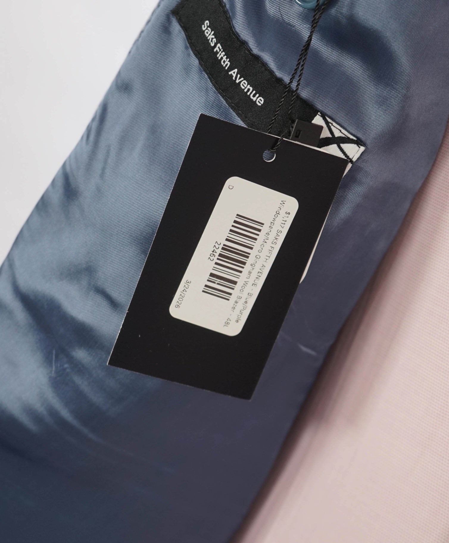 $1,117 SAKS 5TH AVE By ISAIA NAPOLI- Blue/Purple Wool Blazer - 48L