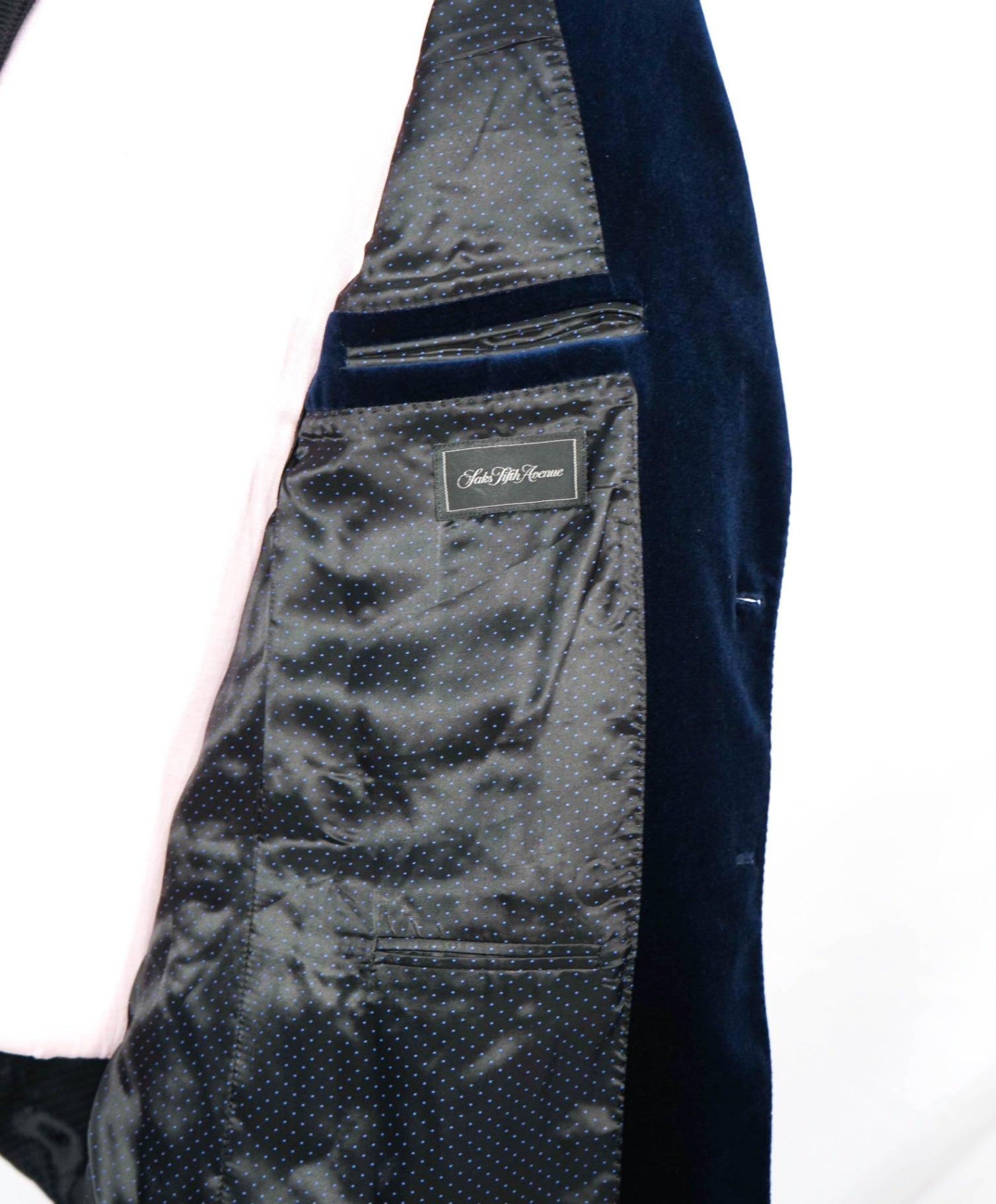 $998 - SAKS 5TH AVE for REDAELLI - Navy Velvet Peak Blazer - 46L