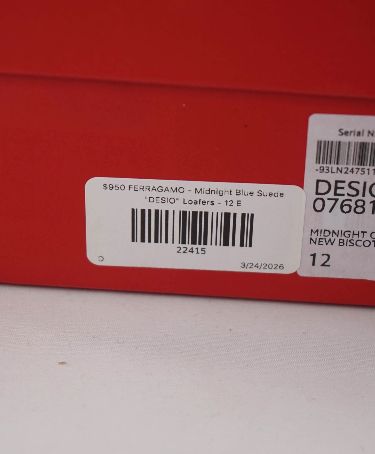 $950 FERRAGAMO - Midnight Blue Suede "DESIO" Loafers - 12 E
