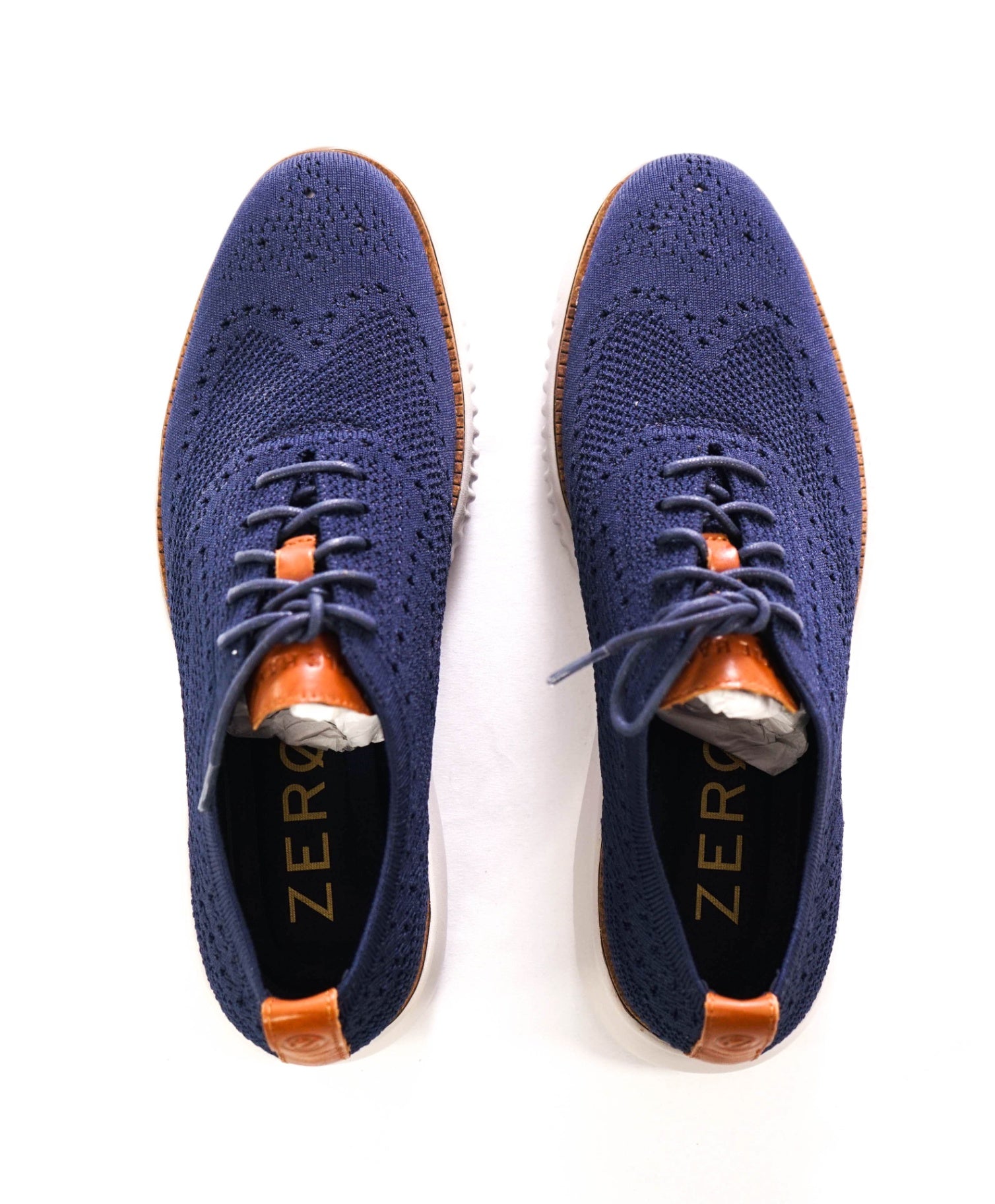 $200 COLE HAAN - Blue ZEROGRAND STITCHLITE Knit Oxfords - 9.5 M