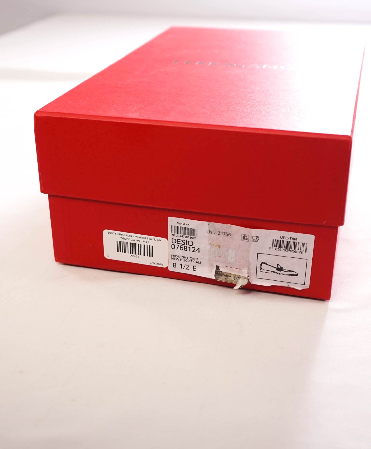 $950 FERRAGAMO - Midnight Blue Suede "DESIO" Loafers - 8.5 E