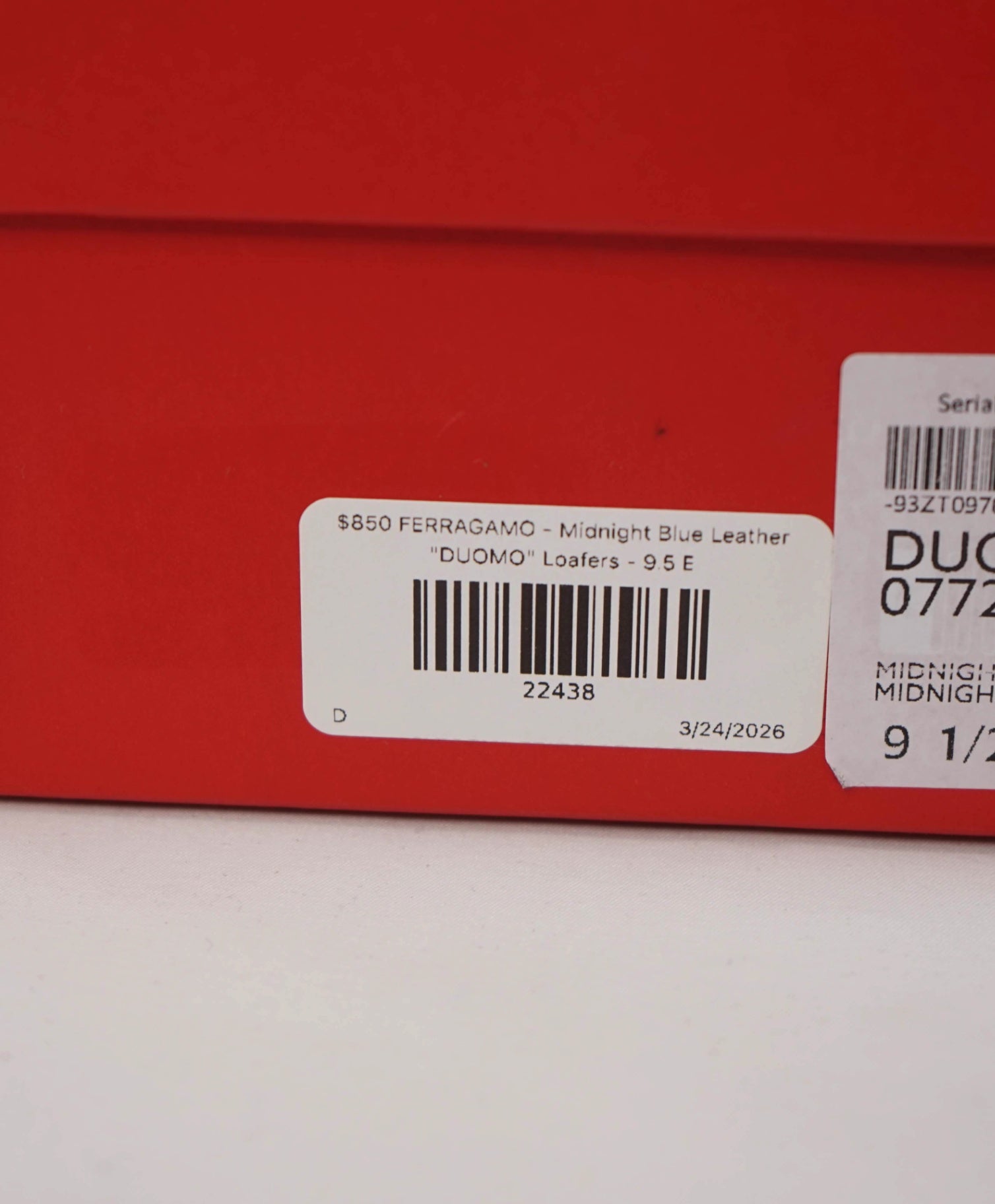 $850 FERRAGAMO - Midnight Blue Leather "DUOMO" Loafers - 9.5 E