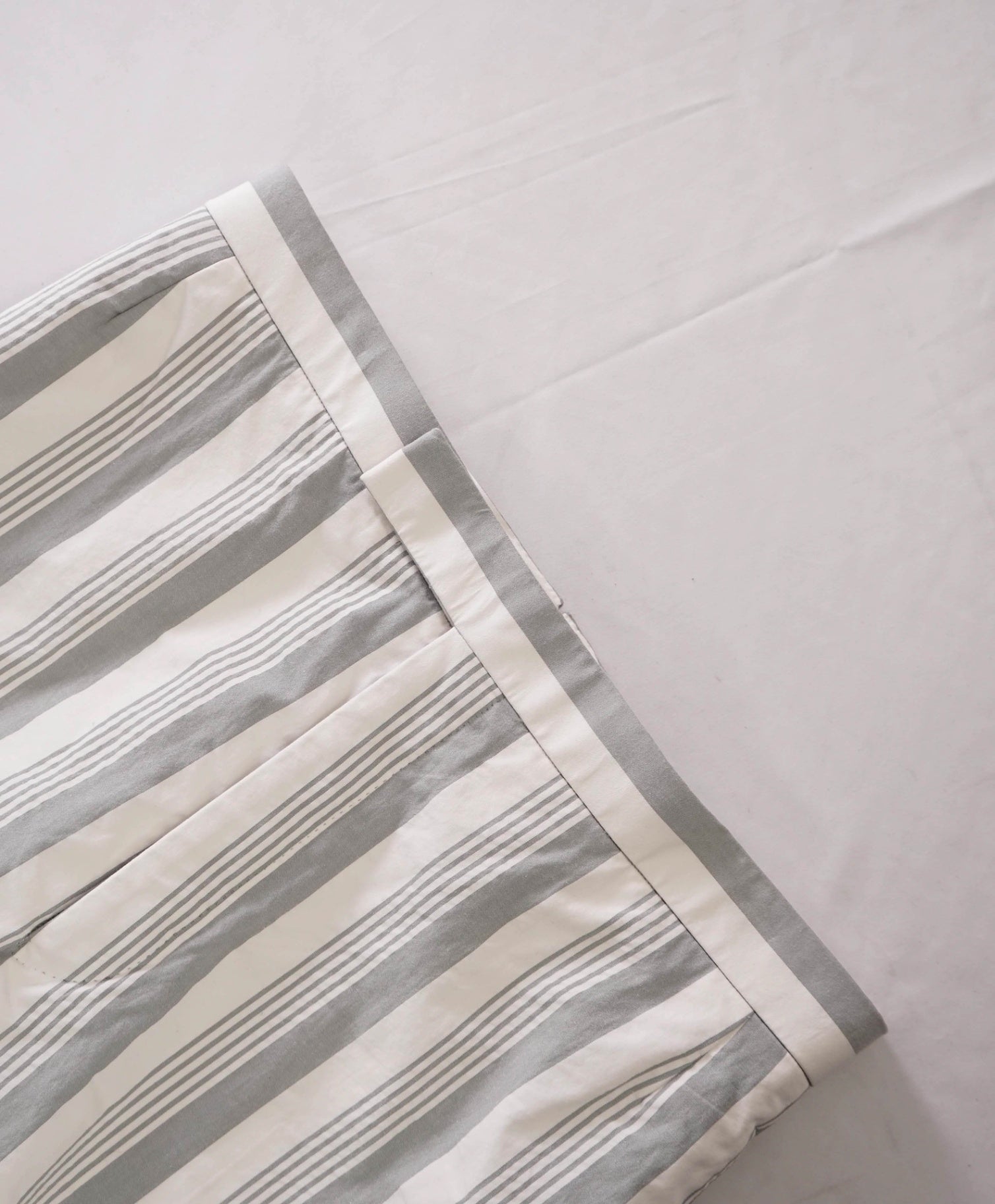 $1,350 THOM BROWNE - Gray/White Stripe Cotton Chinos - 35W