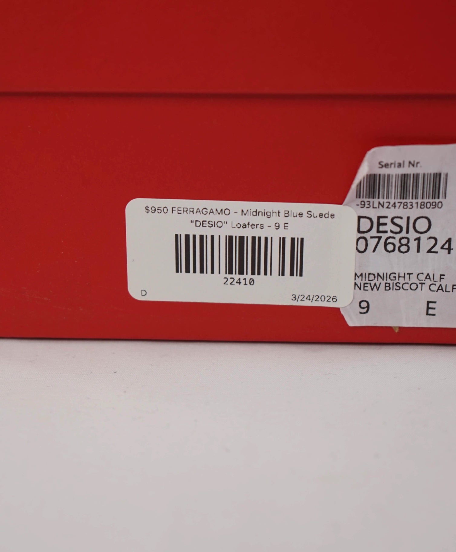 $950 FERRAGAMO - Midnight Blue Suede "DESIO" Loafers - 9 E