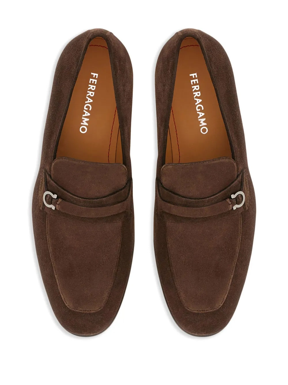$950 FERRAGAMO - Brown Suede "DESIO" Loafers - 13 E