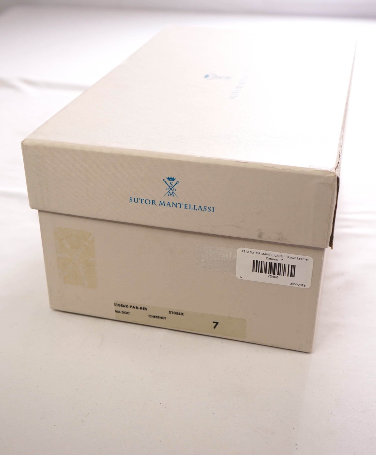 $910 SUTOR MANTELLASSI - Brown Leather Braided Oxfords - 7