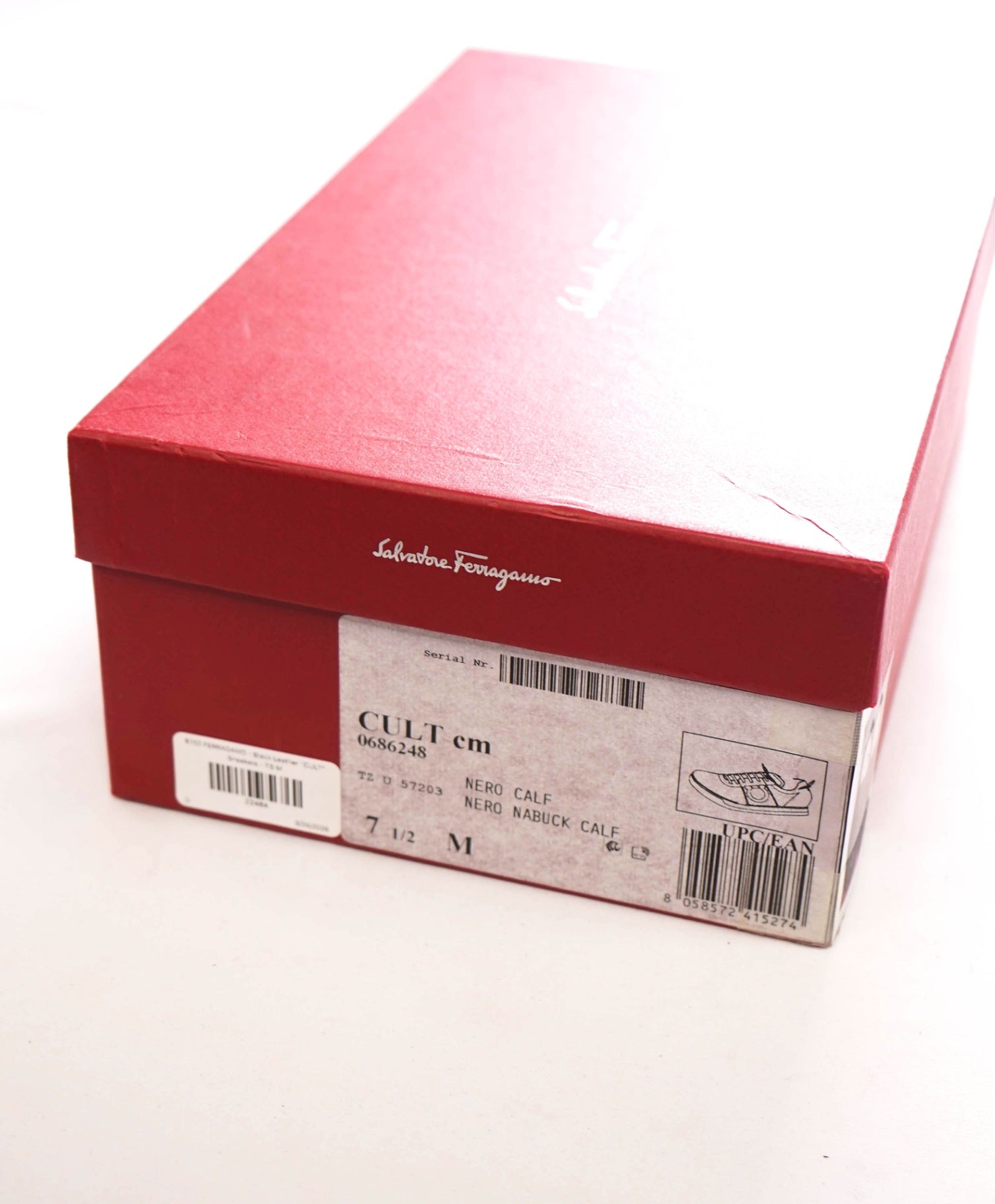$750 FERRAGAMO - Black Leather "CULT" Sneakers - 7.5 M
