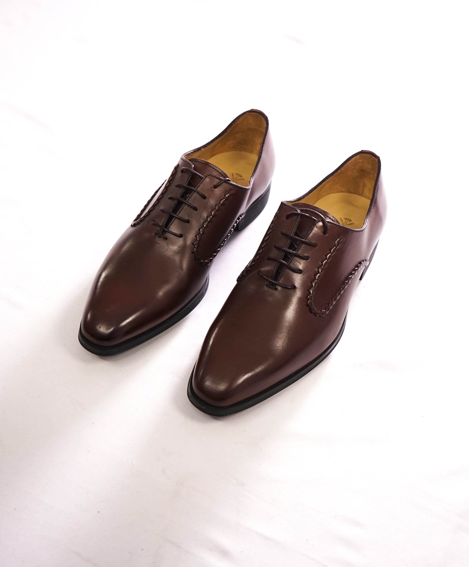 $910 SUTOR MANTELLASSI - Brown Leather Braided Oxfords - 7
