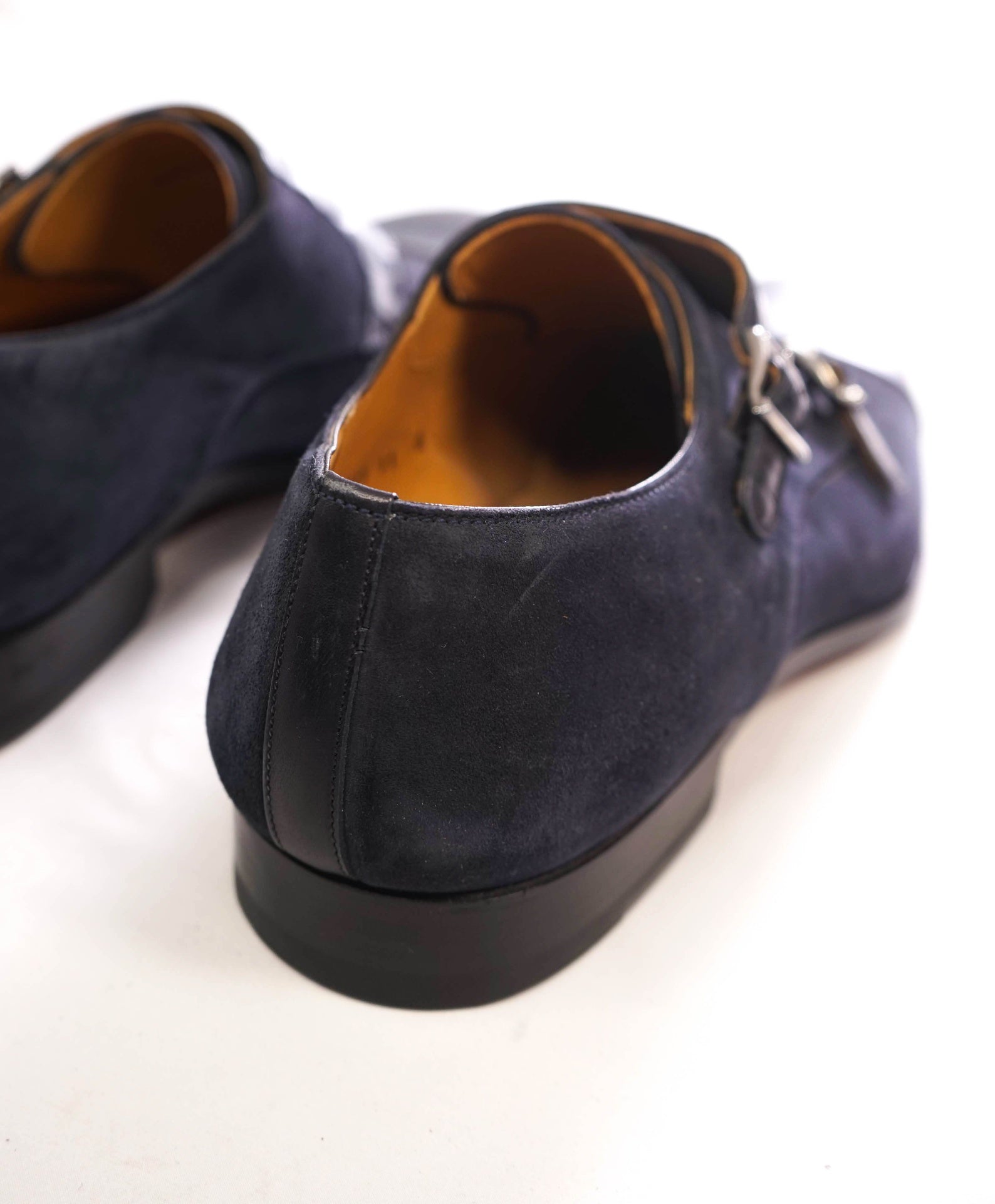 $1,020 MAGNANNI - Blue Alligator/Suede/Leather Monk Straps - 11 M