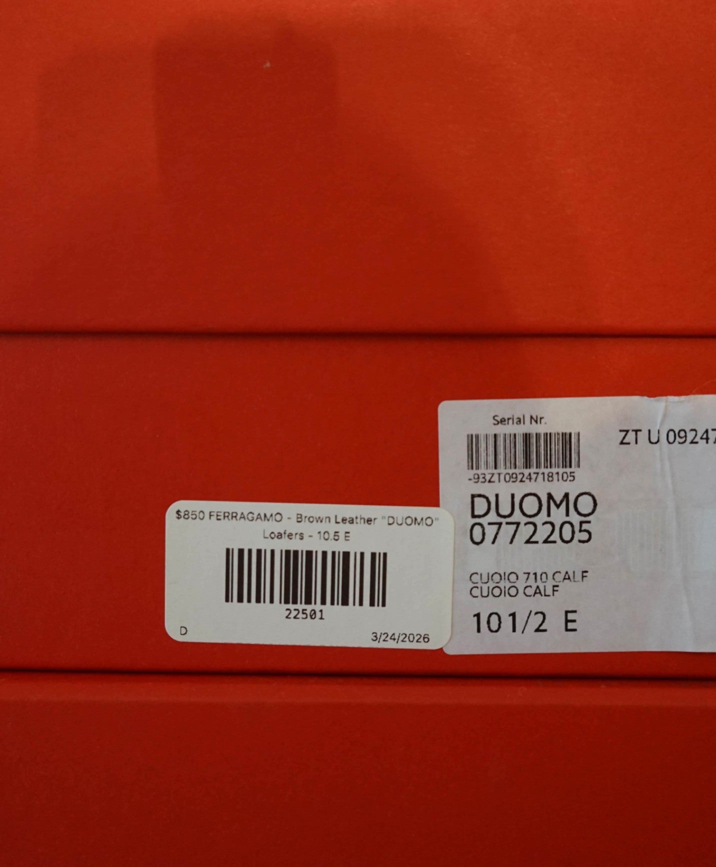 $850 FERRAGAMO - Navy Leather "DUOMO" Loafers - 10.5 E