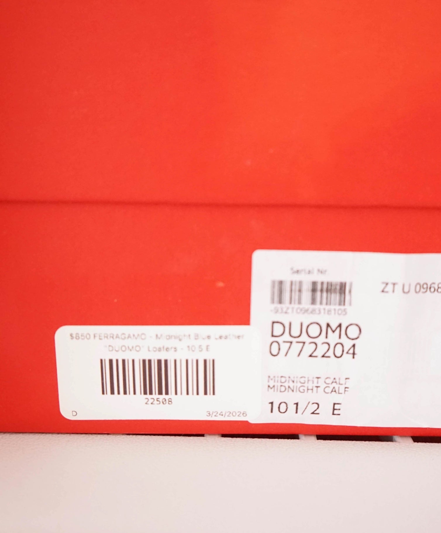 $850 FERRAGAMO - Midnight Blue Leather "DUOMO" Loafers - 10.5 E