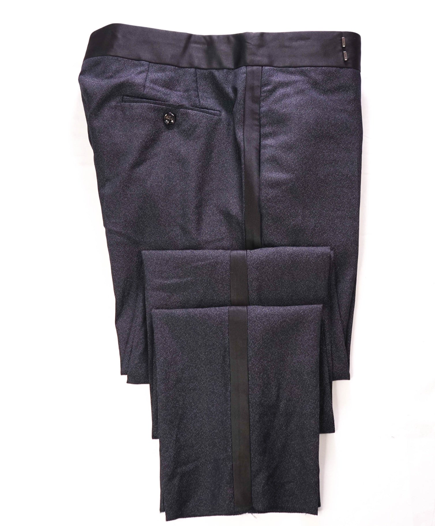 $1,275 GIORGIO ARMANI - Navy Wool/Silk Tuxedo Pants - 35W