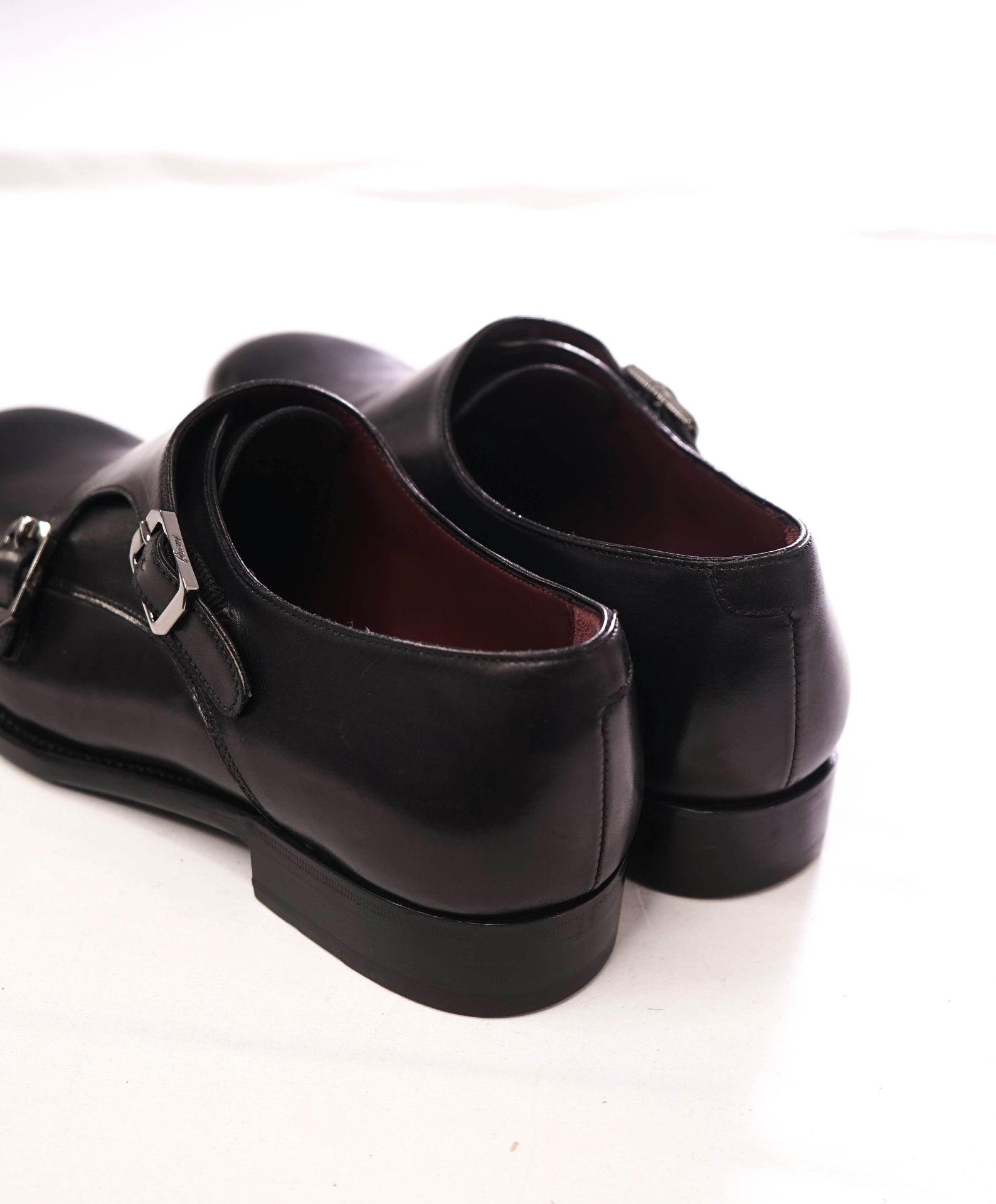$ 1,500 BRIONI - Black GOODYEAR Leather Monk Strap - US 8 (7UK)