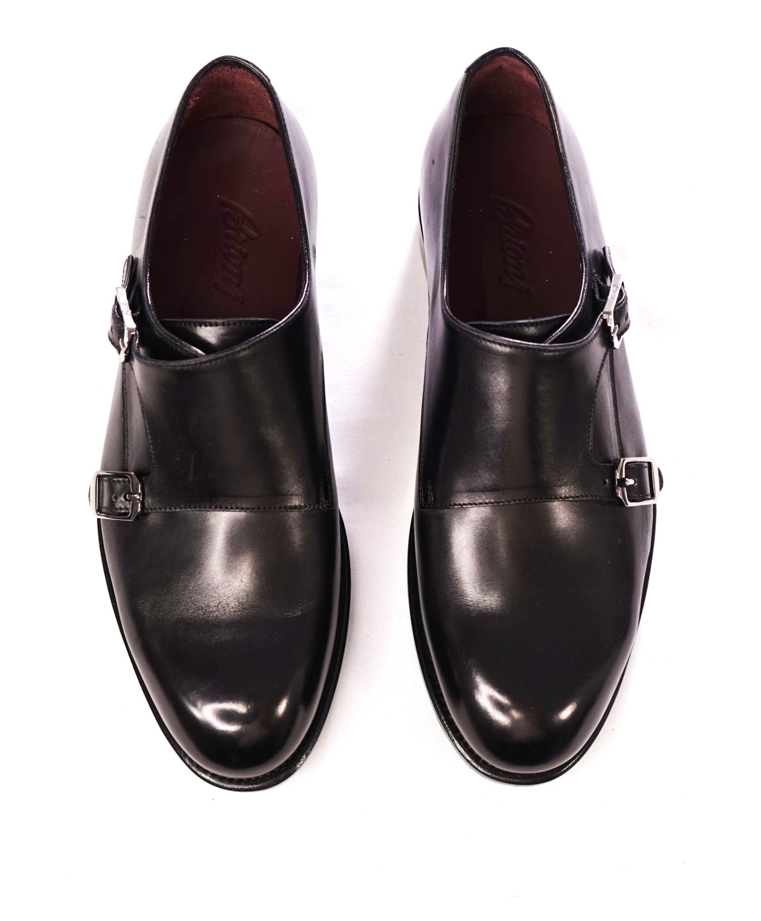 $ 1,500 BRIONI - Black GOODYEAR Leather Monk Strap - US 8 (7UK)