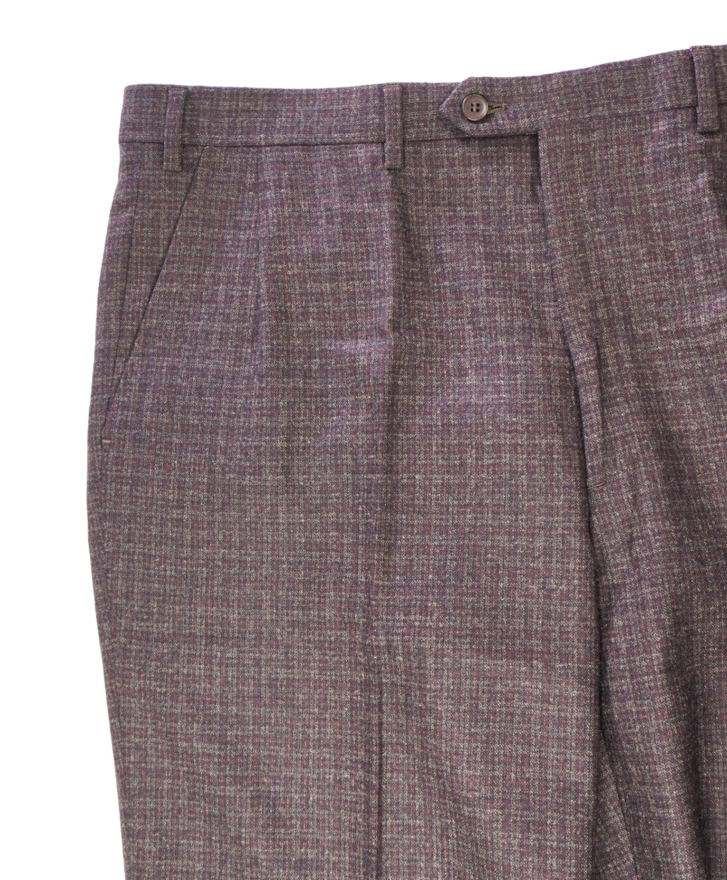 $1,050 BRIONI - Brown Gingham Flannel Wool Pants - 38W